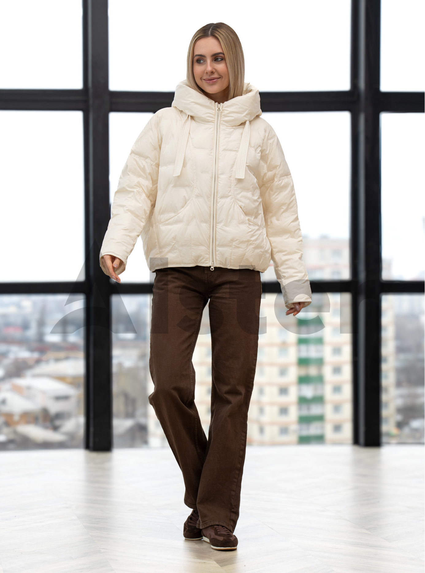 Женская куртка оверсайз Visdeer 27VS26142 Молоко 42 (27VS26142-07): фото - Alster.ua