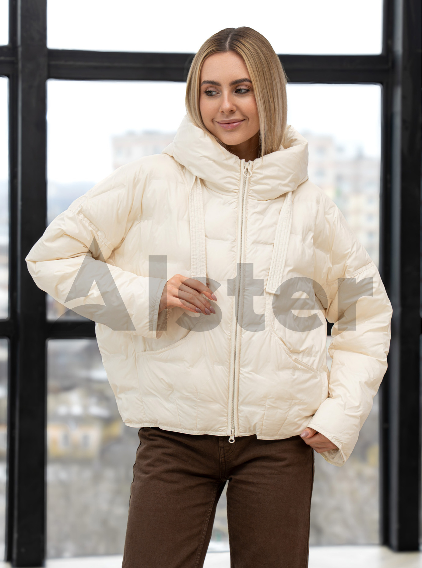 Женская куртка оверсайз Visdeer 27VS26142 Молоко 42 (27VS26142-07): фото - Alster.ua