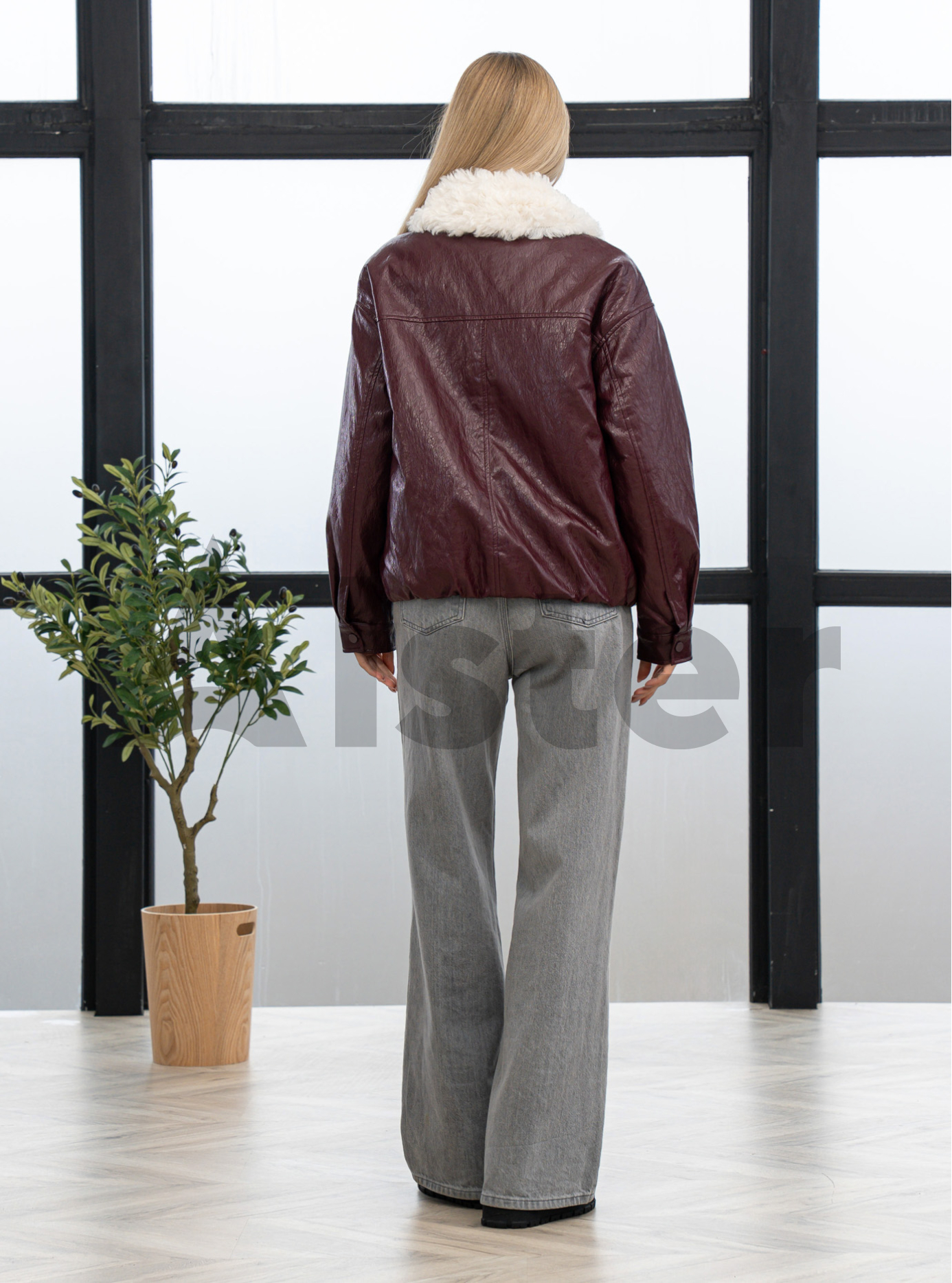 Куртка с эффектом кожи Vivilona 27108 Бордовый M (26VIV27108-10): фото - Alster.ua