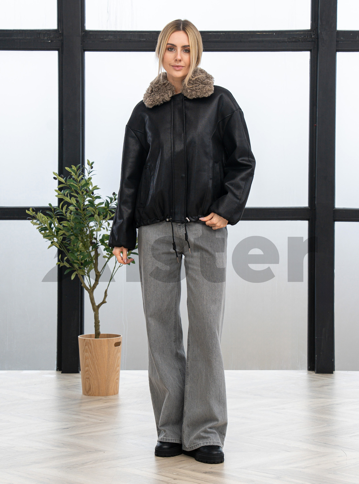 Женская демисезонная дубленка Vivilona 27135 Чёрный L (26VIV27135-07): фото - Alster.ua