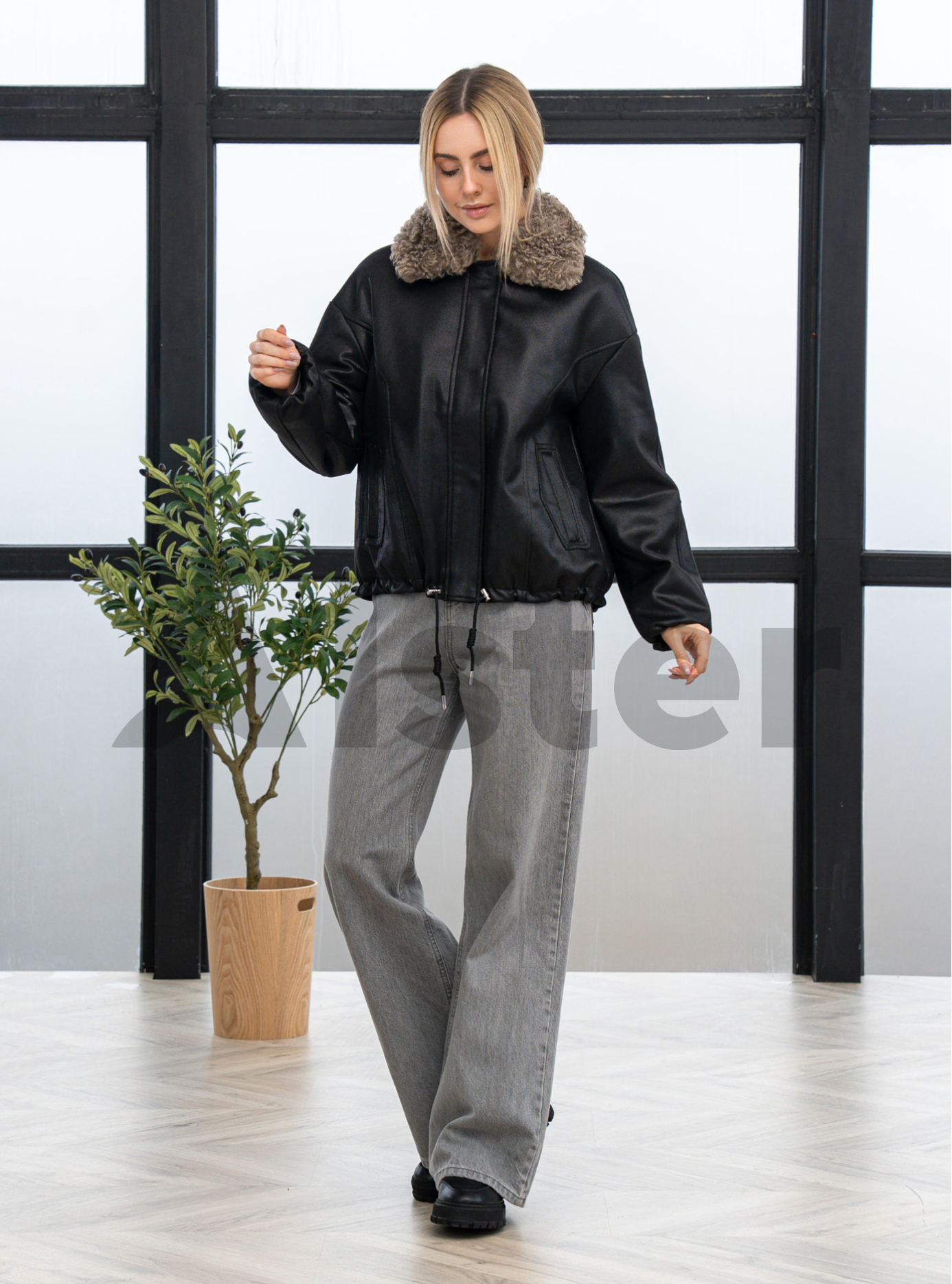 Женская демисезонная дубленка Vivilona 27135 Чёрный L (26VIV27135-07): фото - Alster.ua