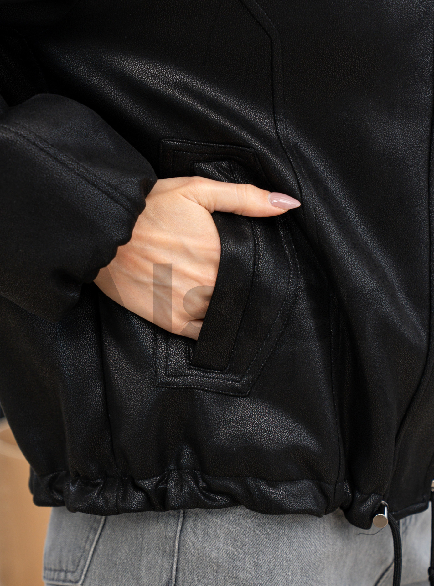 Женская демисезонная дубленка Vivilona 27135 Чёрный L (26VIV27135-07): фото - Alster.ua