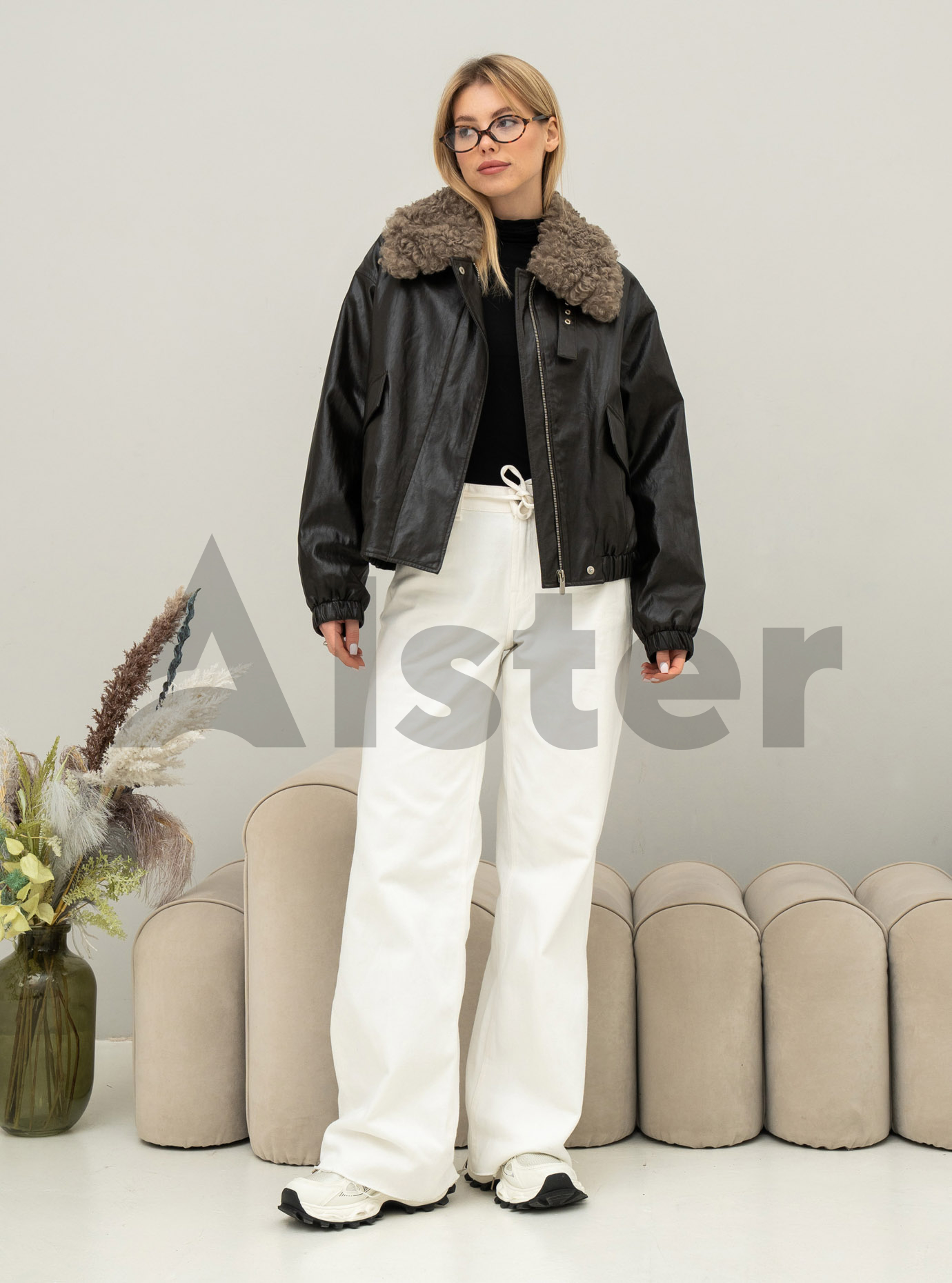 Куртка с эффектом кожи Vivilona 27203 Хаки S (26VIV27203-05): фото - Alster.ua