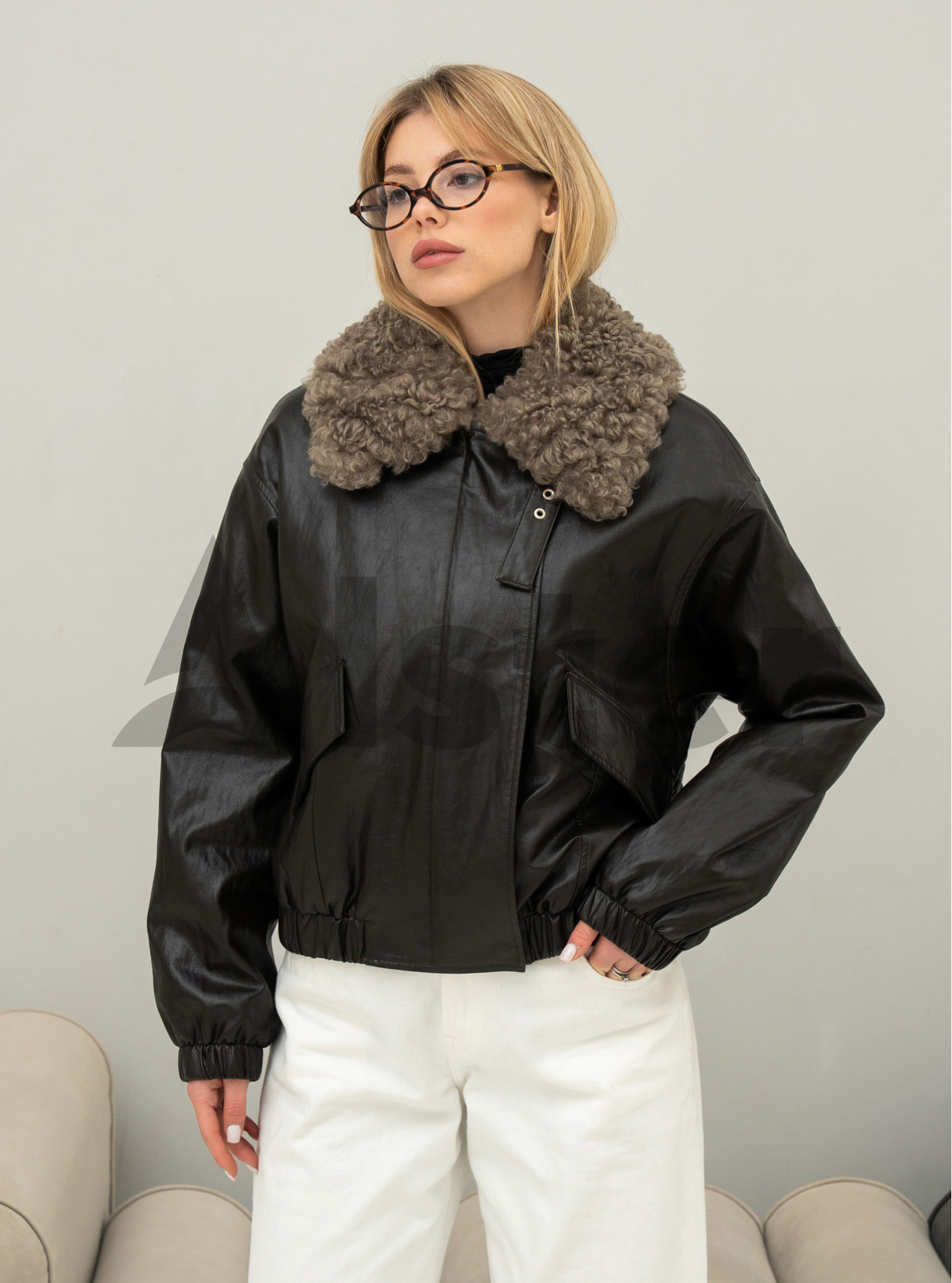 Куртка с эффектом кожи Vivilona 27203 Шоколадный S (26VIV27203-09): фото - Alster.ua