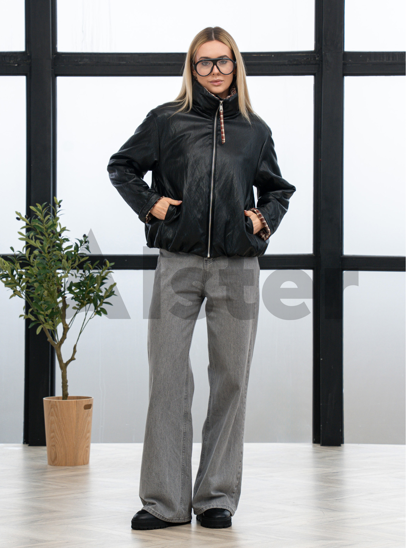 Куртка с эффектом кожи Vivilona 27304 Чёрный S (26VIV27304-01): фото - Alster.ua