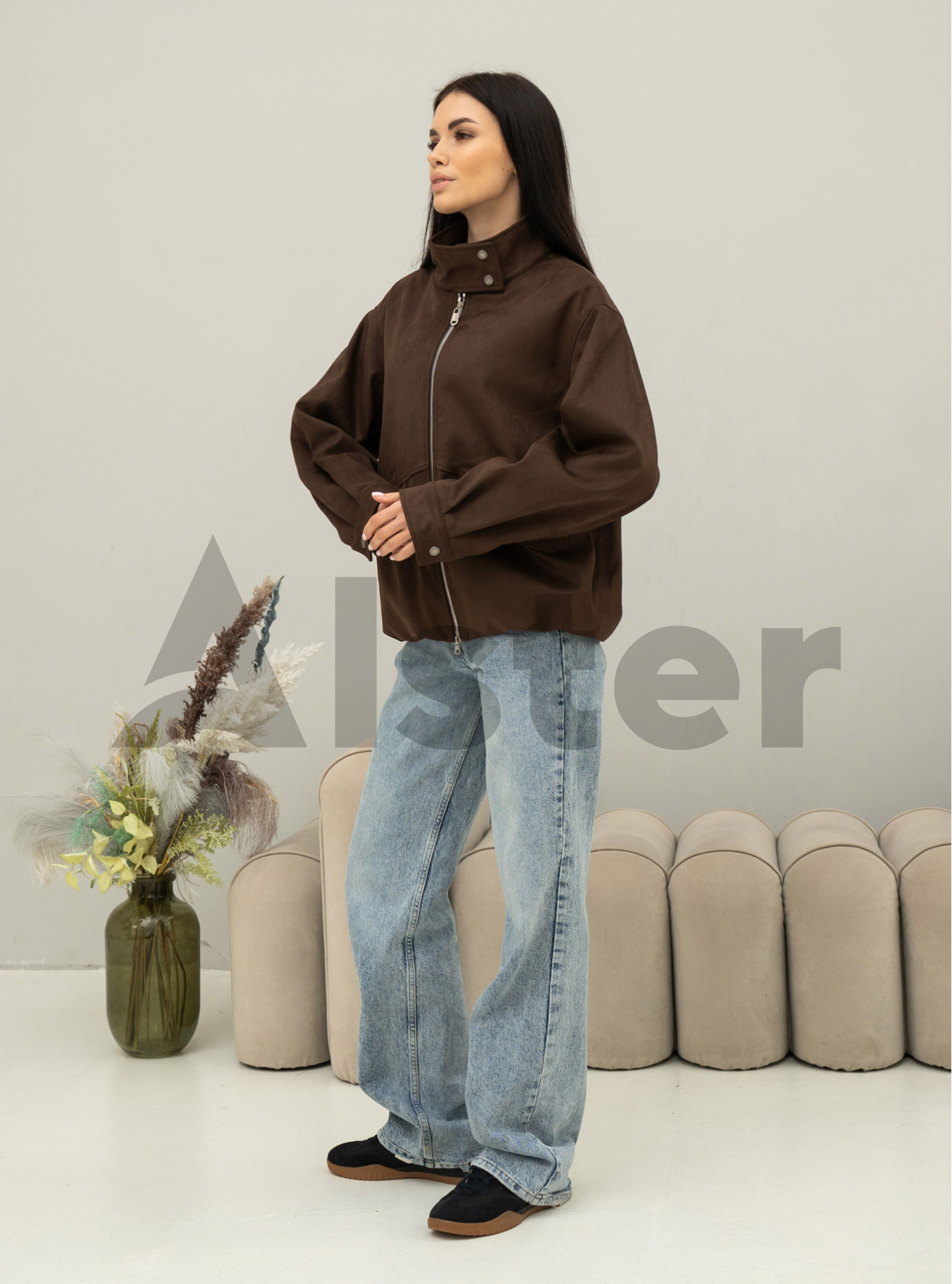 Куртка с эффектом замши Vo-Tarun 27VOT-907 Шоколадный S (27VOT-907-04): фото - Alster.ua