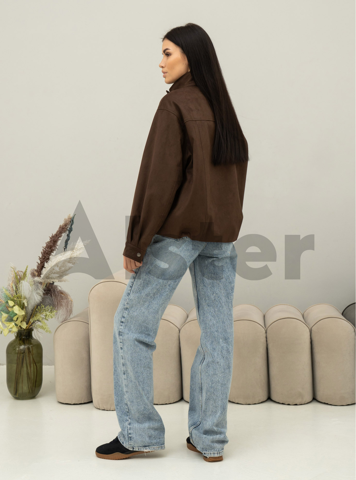 Куртка с эффектом замши Vo-Tarun 27VOT-907 Шоколадный S (27VOT-907-04): фото - Alster.ua