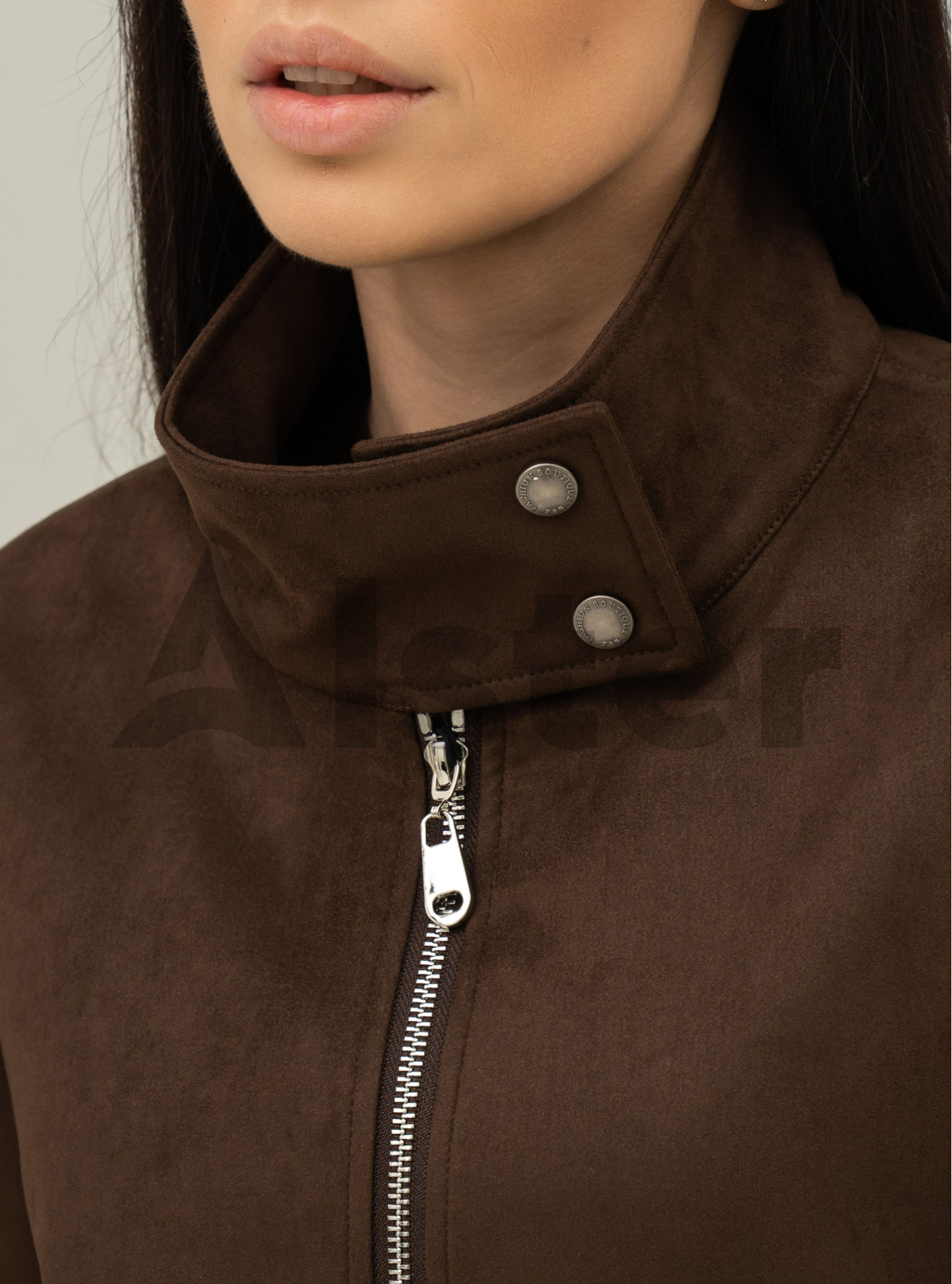 Куртка с эффектом замши Vo-Tarun 27VOT-907 Шоколадный S (27VOT-907-04): фото - Alster.ua