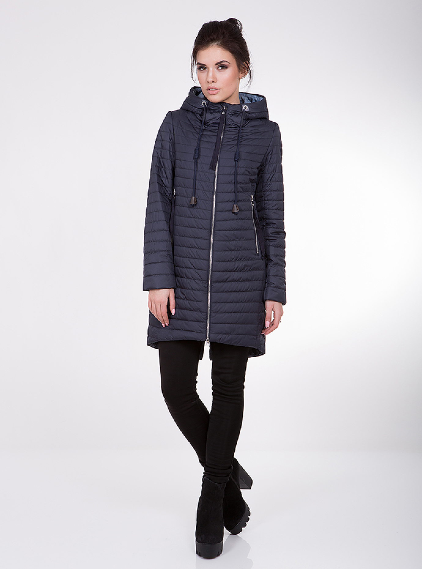 Куртка женская демисезонная с капюшоном Чёрный S (02-CD18160): фото - Alster.ua