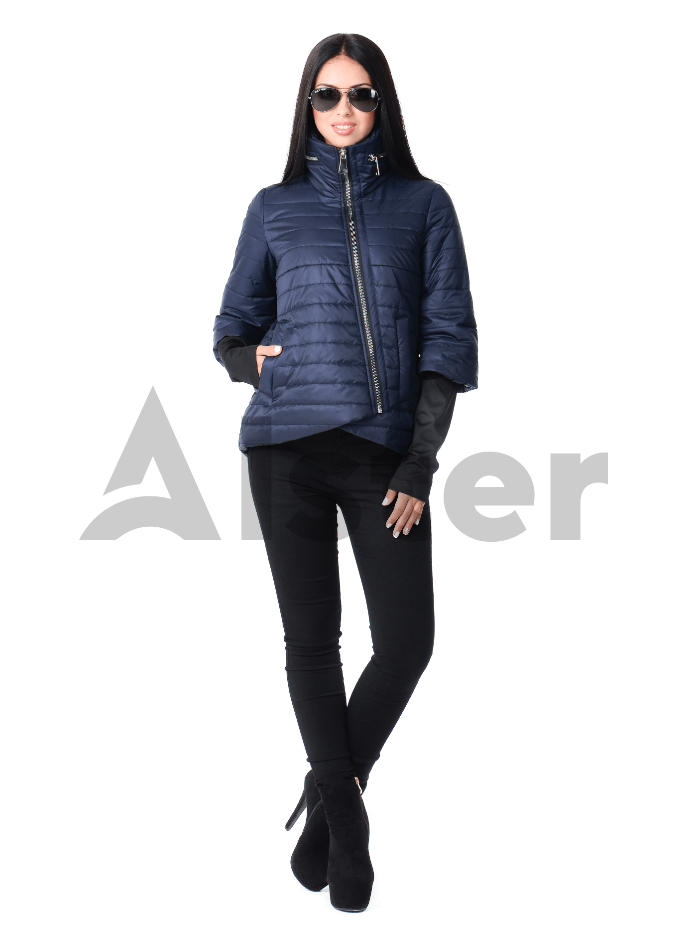 Женская зимняя куртка короткая Синий 42 (02-KT190519): фото - Alster.ua