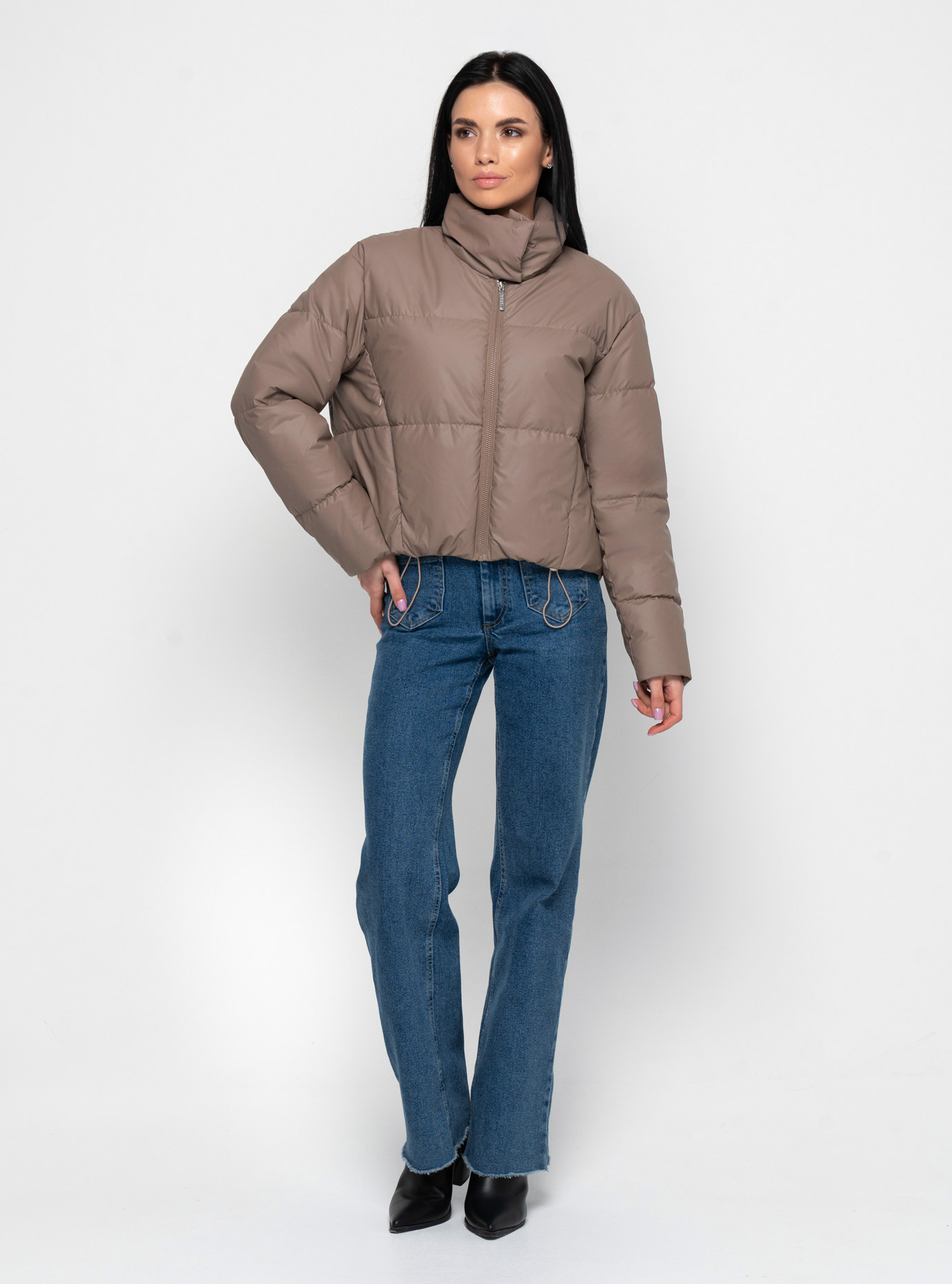 Короткая демисезонная женская куртка 545 Визон 46 (KTL545(5)-08): фото - Alster.ua