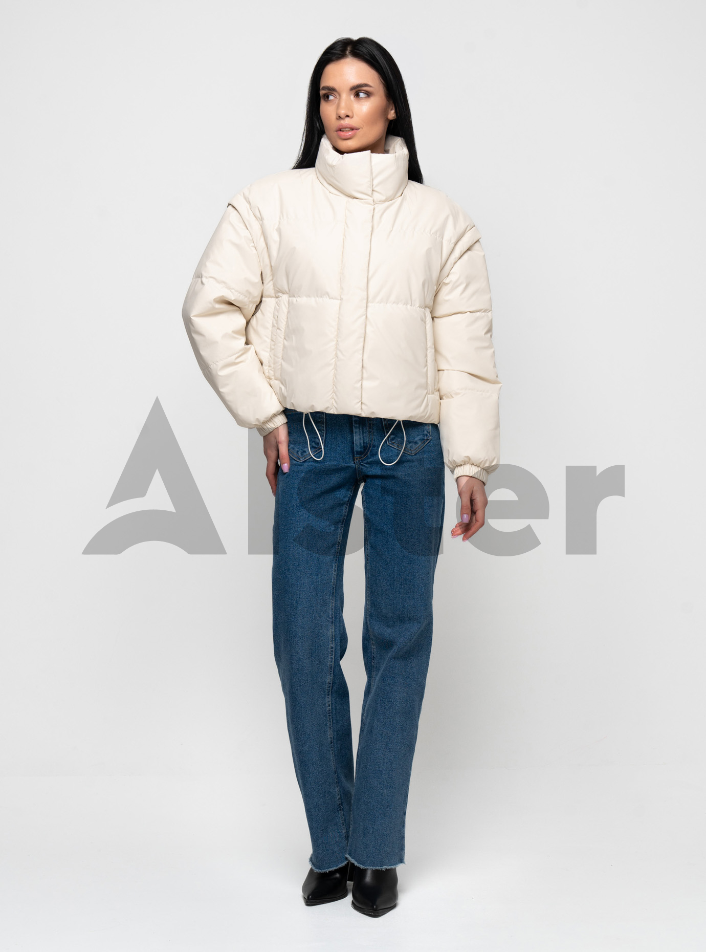 Короткая женская куртка-жилет 591 весна/осень Молочный 46 (KTL591(5)-04): фото - Alster.ua