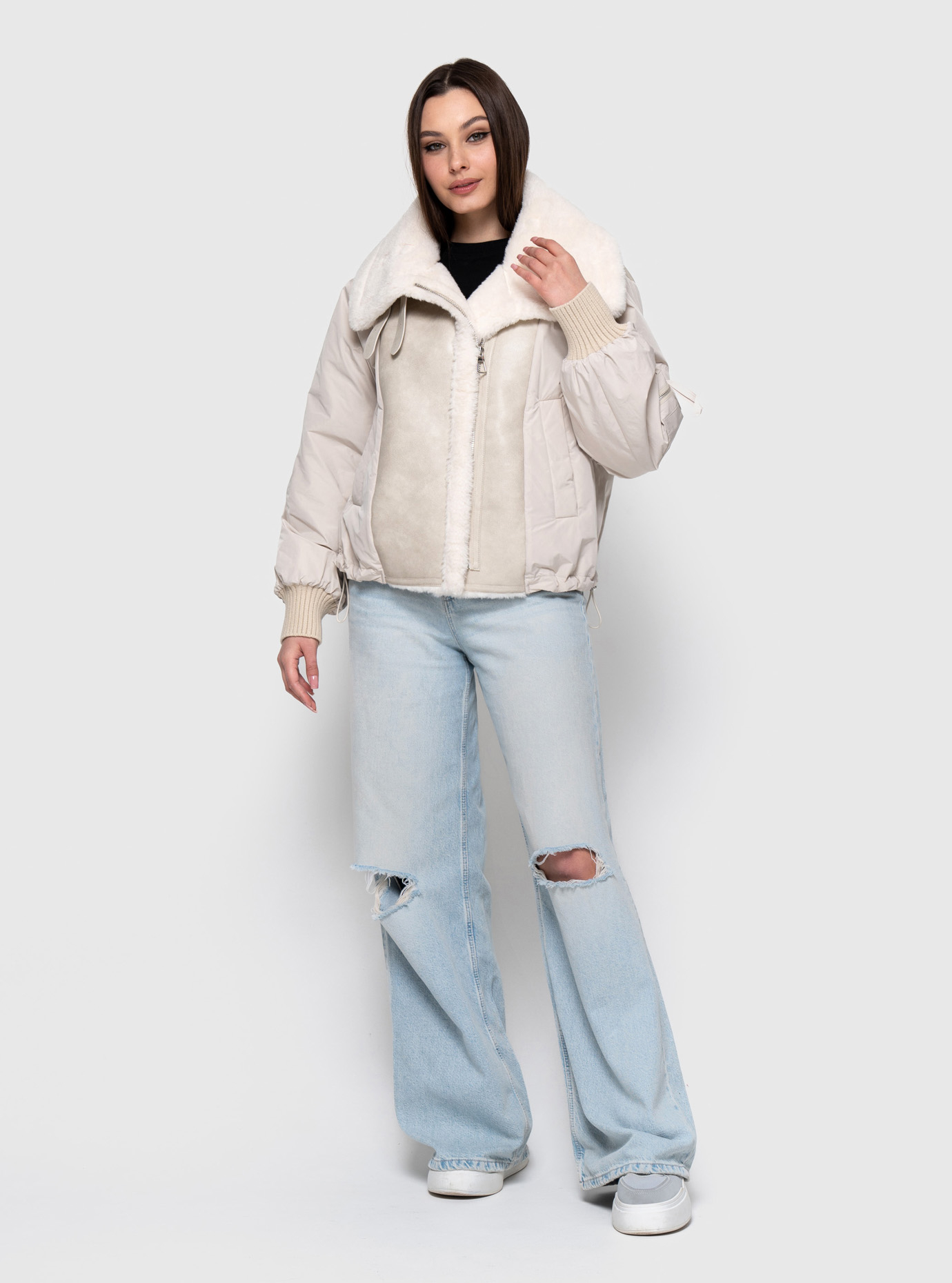 Демисезонная женская куртка Vivilona 2132 Молоко L (V2132-06): фото - Alster.ua