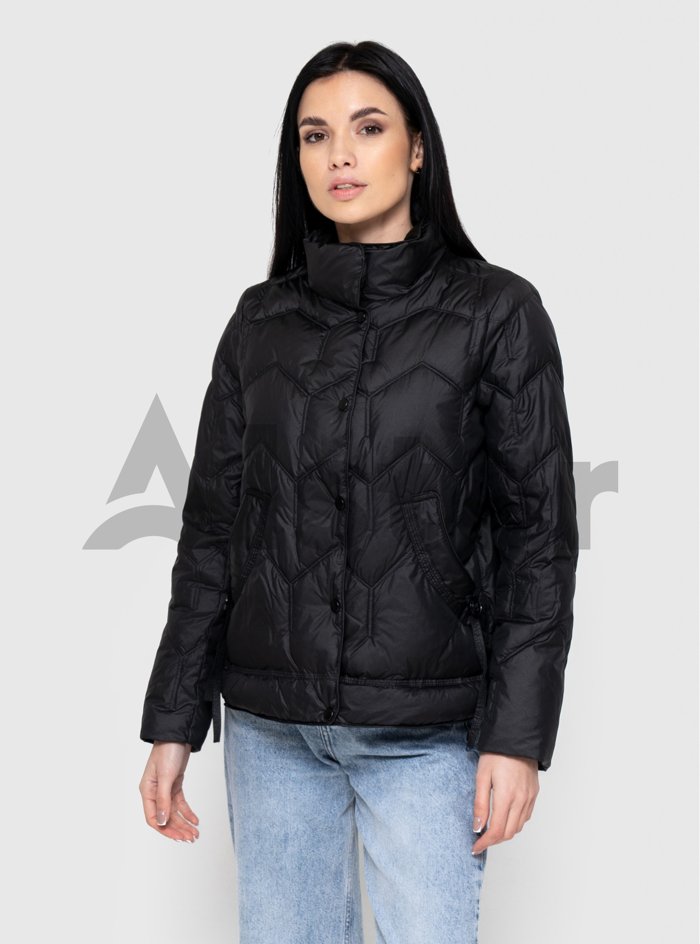 Короткая демисезонная женская куртка Vivilona 2606 Чёрный M (V2606-02): фото - Alster.ua