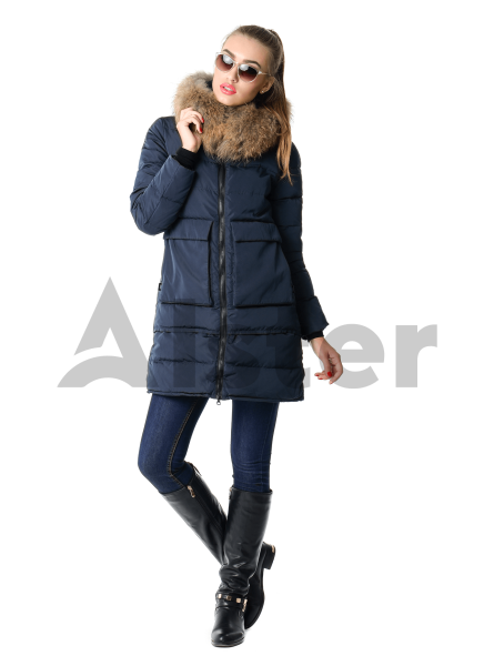 Пуховик женский зимний с накладными карманами