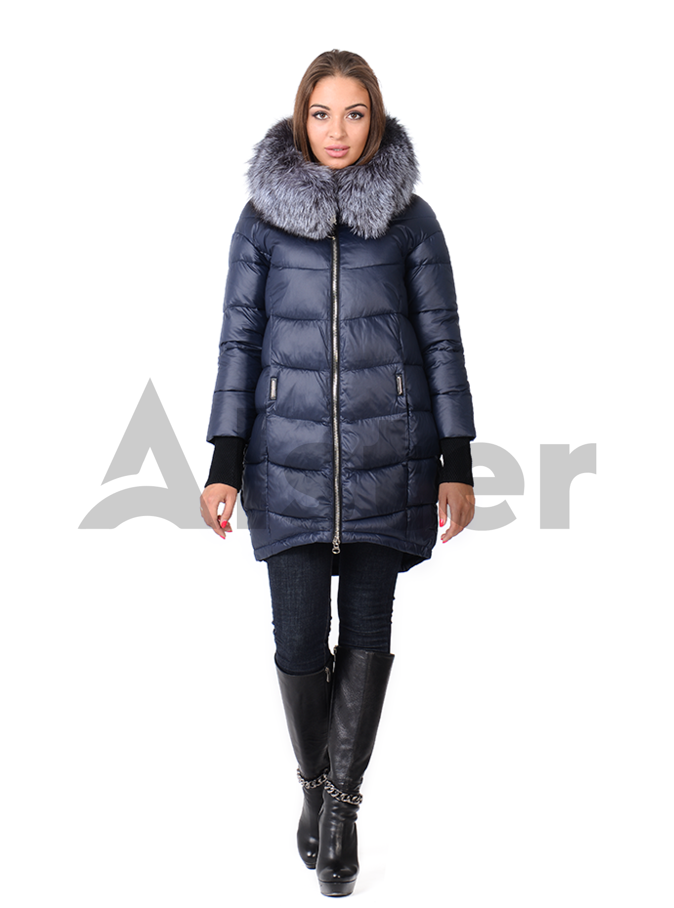 Зимняя куртка женская с манжетами Тёмно-синий XL (05-CH19048): фото - Alster.ua