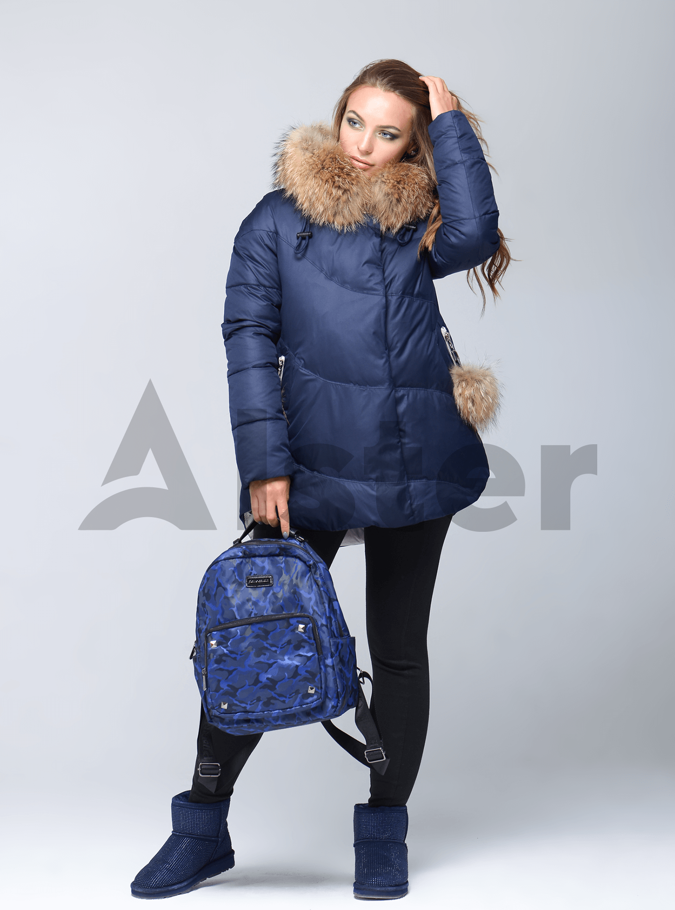 Зимняя куртка женская прямой фасон Синий XL (05-CH19030): фото - Alster.ua