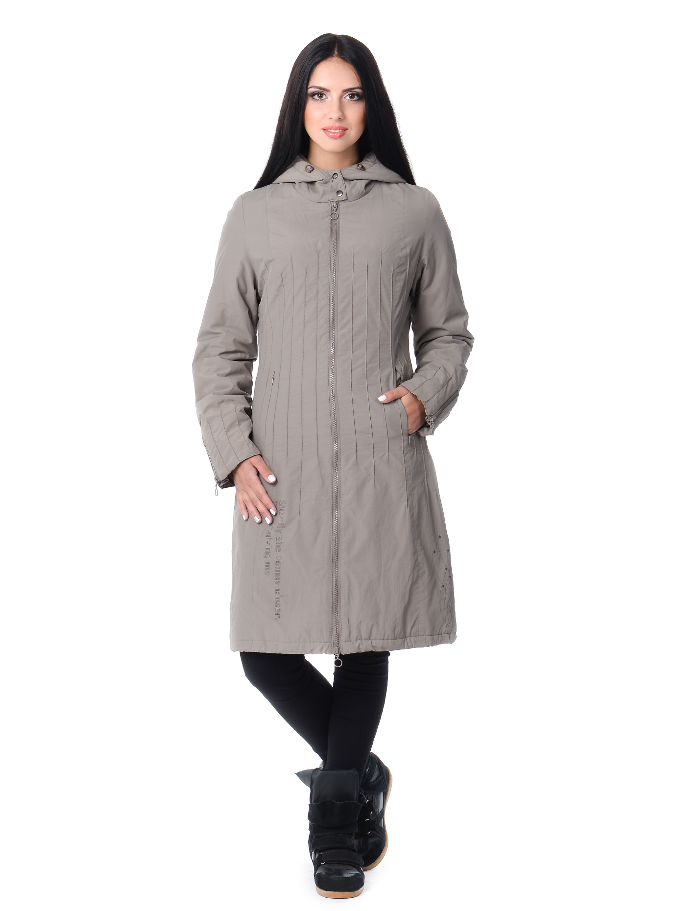 Плащ демисезонный длинный с капюшоном Серый 3XL (03-P19003): фото - Alster.ua