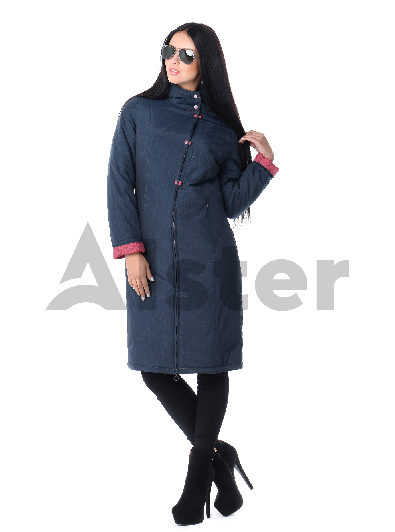 Плащ демисезонный длинный приталенный Тёмно-синий 4XL (03-P19034): фото - Alster.ua