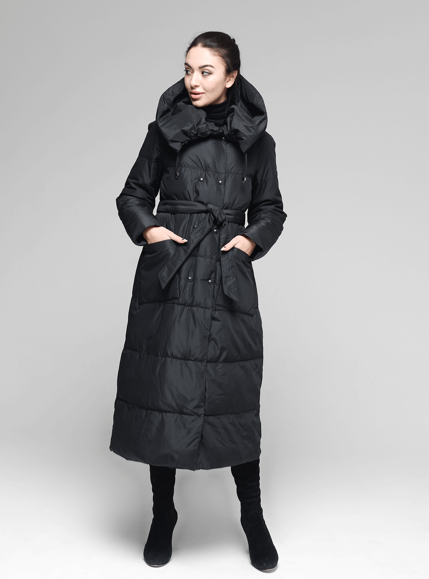 Пальто зимнее женское Чёрный 2XL (05-ZZ19025): фото - Alster.ua