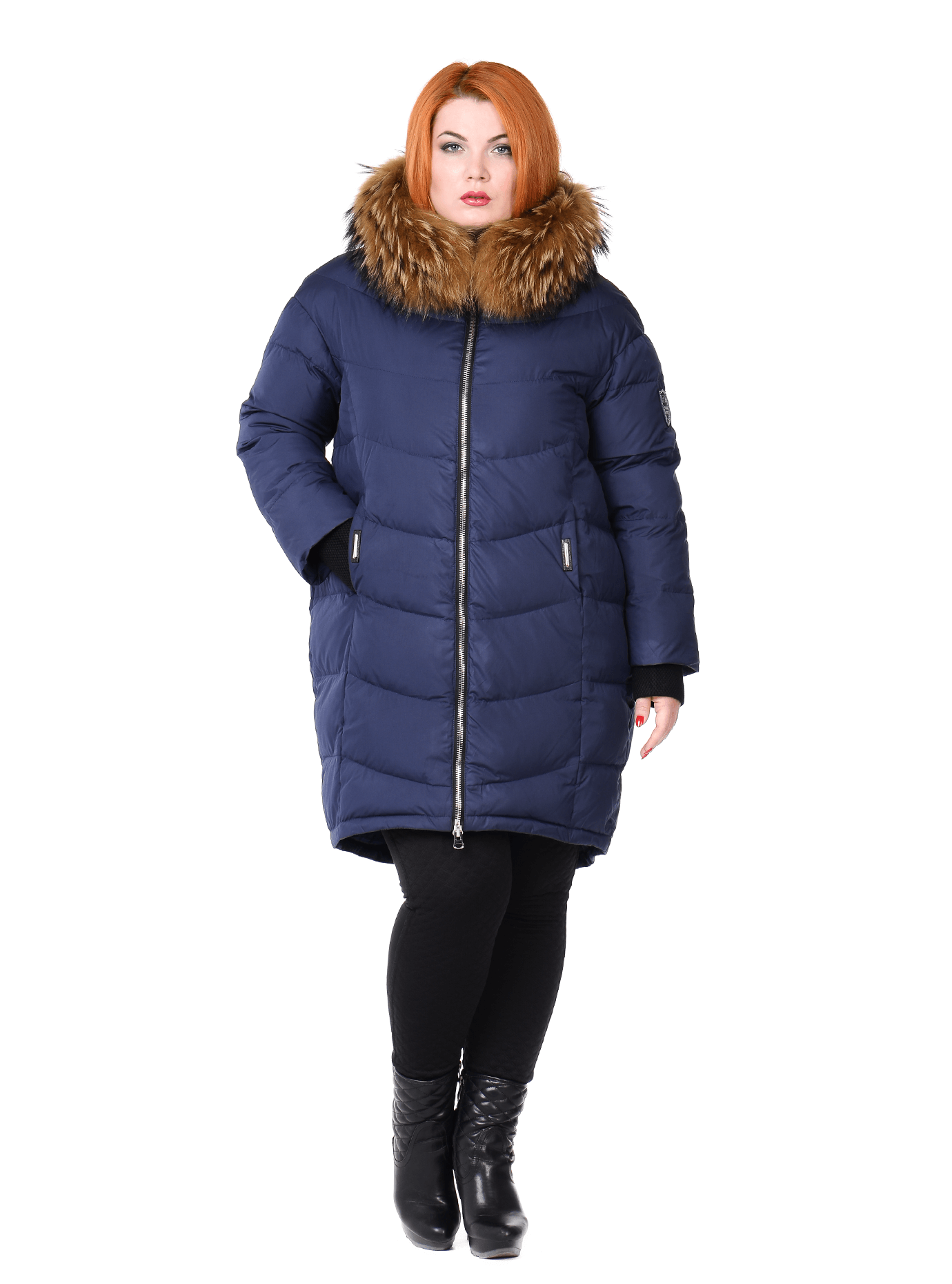 Пуховик женский с мехом Синий S (01-RR17036): фото - Alster.ua Пуховик женский с мехом Синий S (01-RR17036): фото - Alster.ua