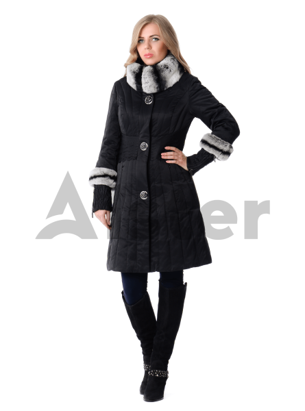 Пуховик женский с мехом кролика