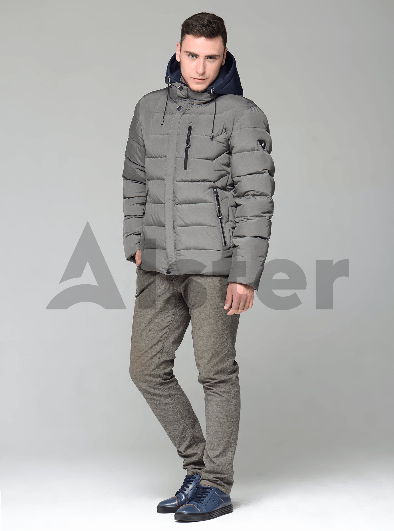 Мужская куртка зимняя карманы на молнии Серый 56 (02-MS1901219): фото - Alster.ua