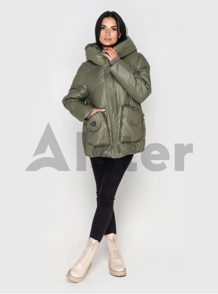 Короткая зимняя женская куртка 2506 с экомехом