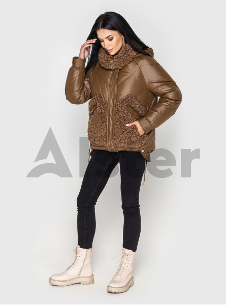 Короткая зимняя женская куртка 2575 с экомехом