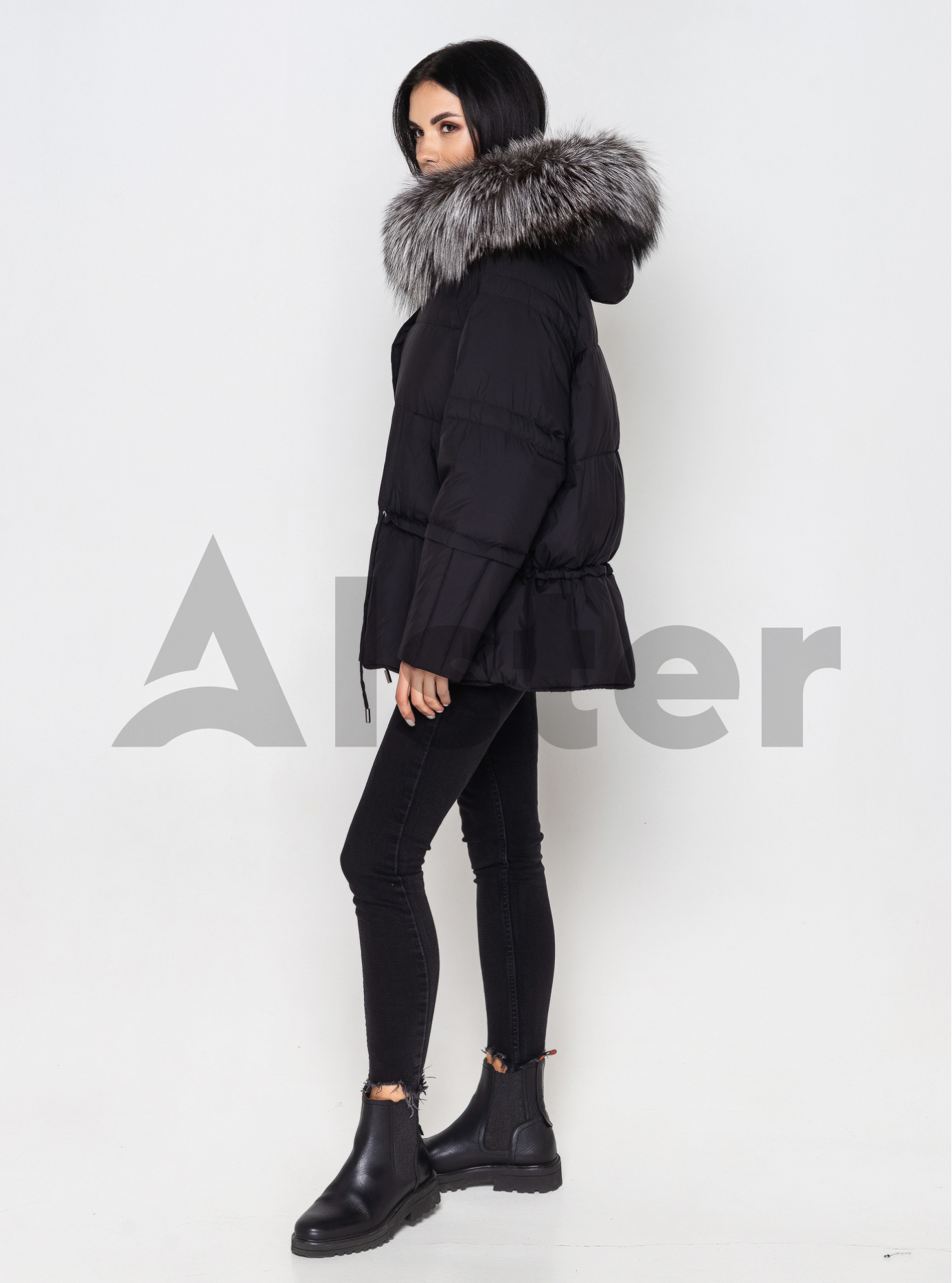 Короткий женский пуховик Amax Lara 3092 с мехом Чёрный 44 (AL3092-02): фото - Alster.ua
