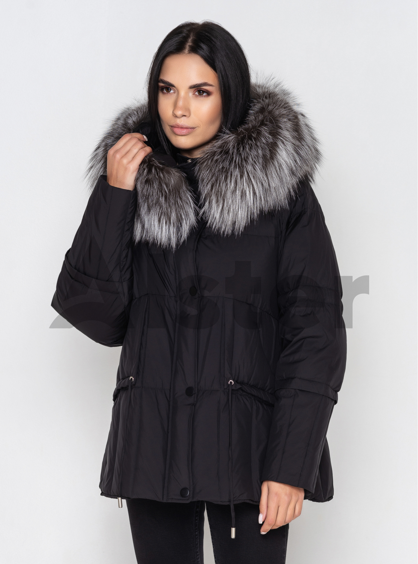 Короткий женский пуховик Amax Lara 3092 с мехом Чёрный 44 (AL3092-02): фото - Alster.ua