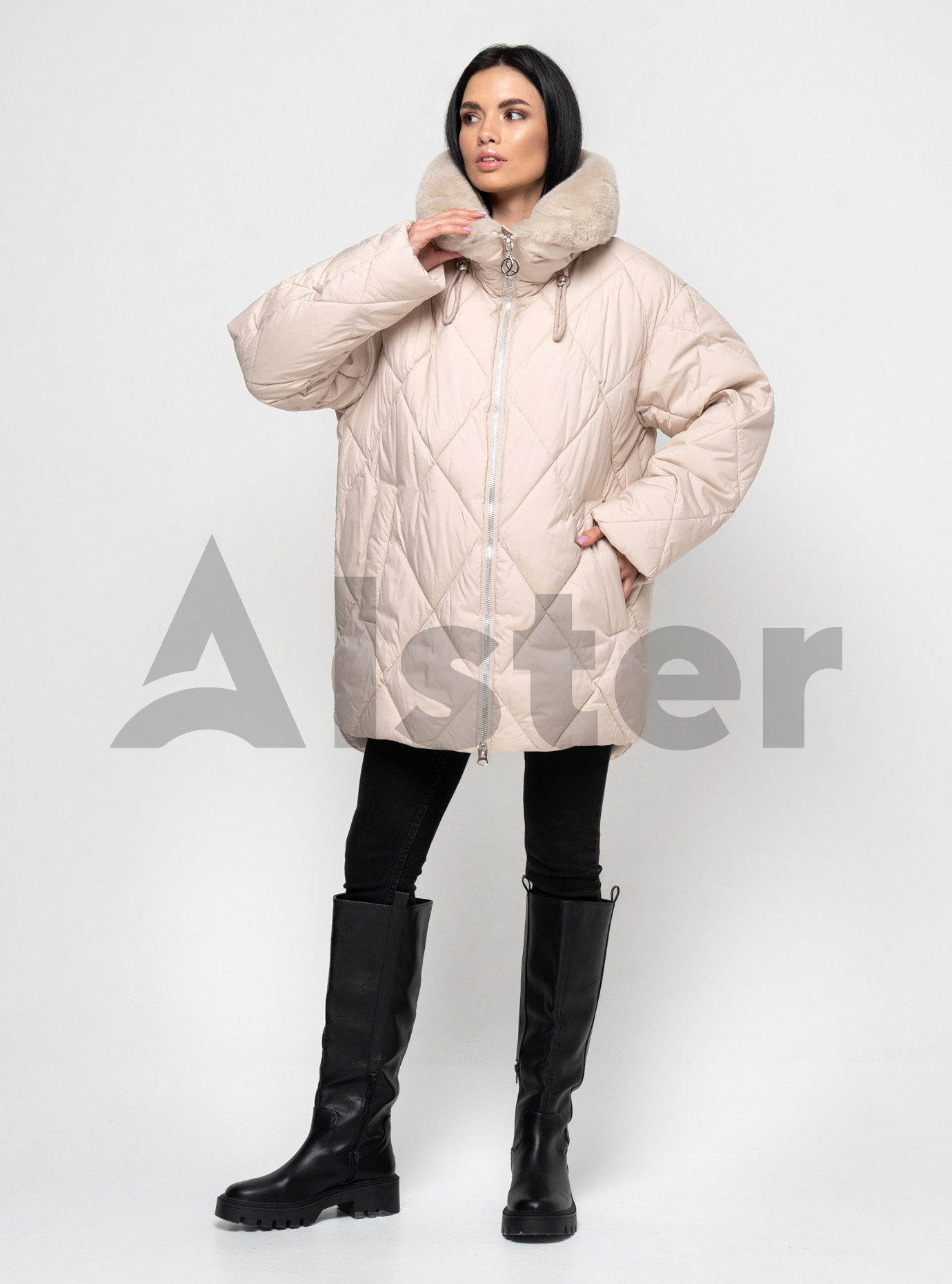 Зимняя женская куртка 73207A (size+) Бежевый 50 (BB73207A-07): фото - Alster.ua