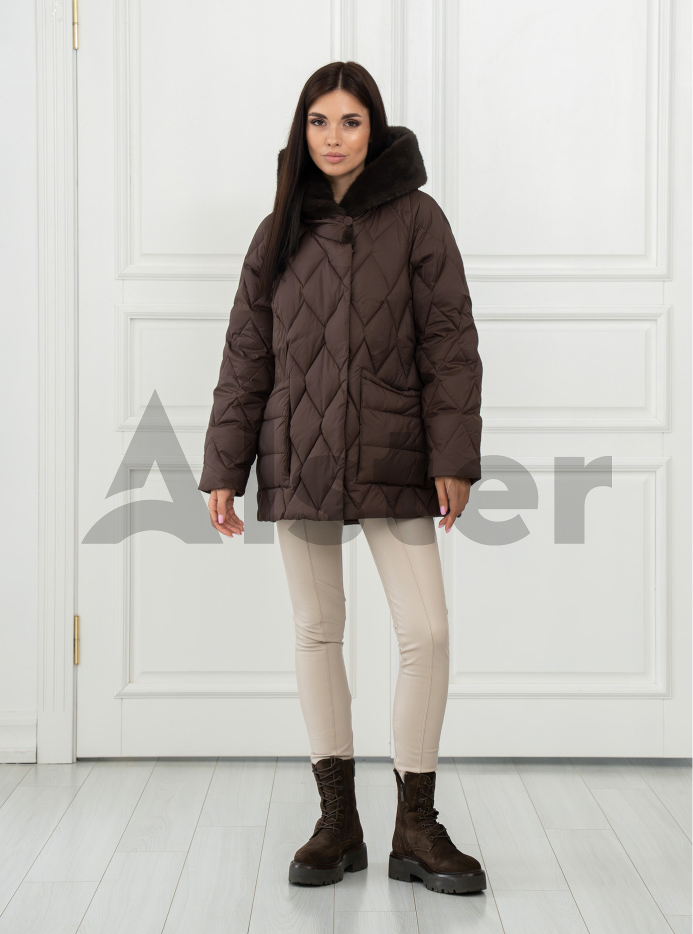 Женский пуховик Batter Flei 25BTF2422 Шоколадный 44 (25BTF2422-07): фото - Alster.ua