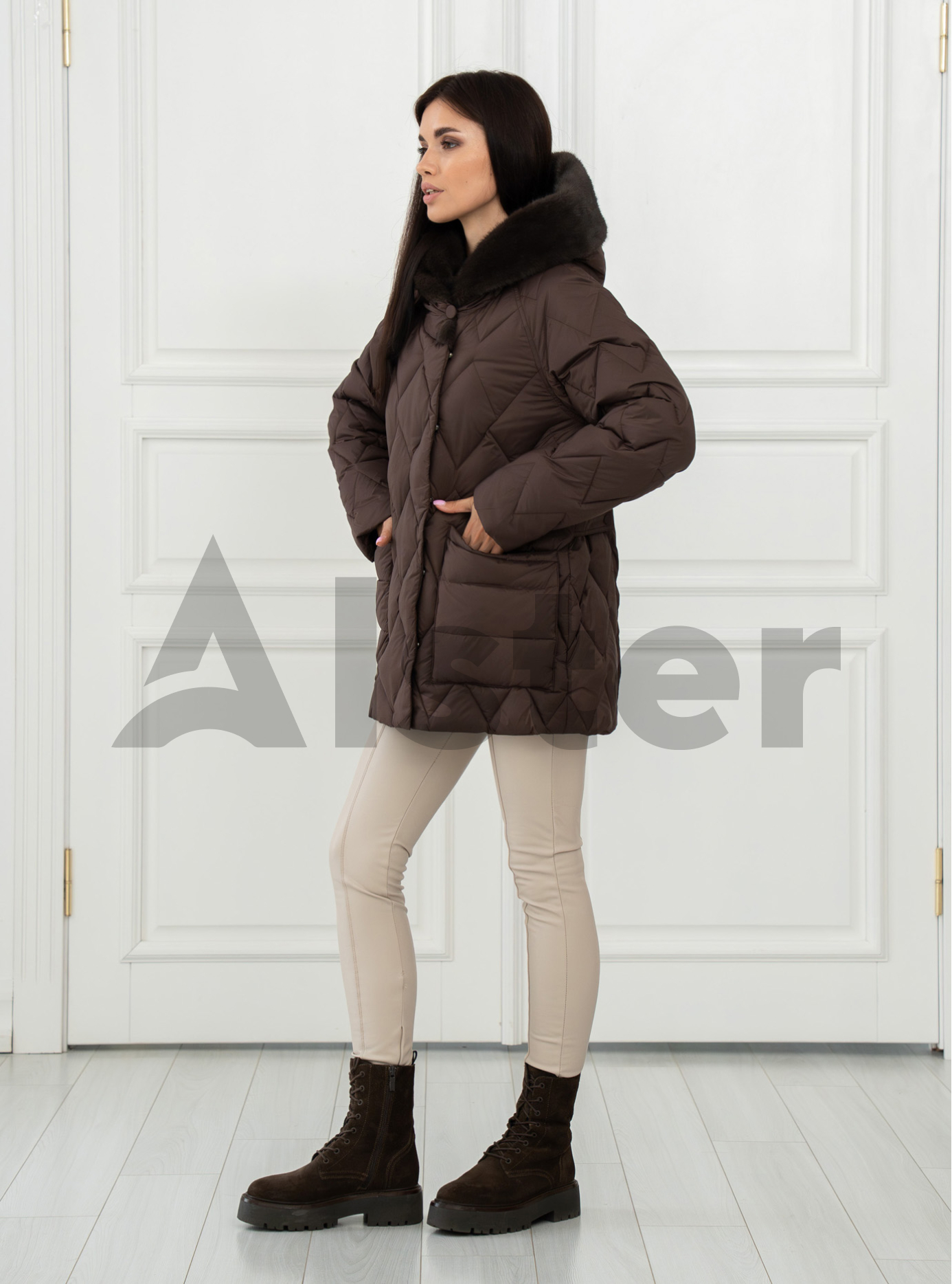 Женский пуховик Batter Flei 25BTF2422 Шоколадный 44 (25BTF2422-07): фото - Alster.ua