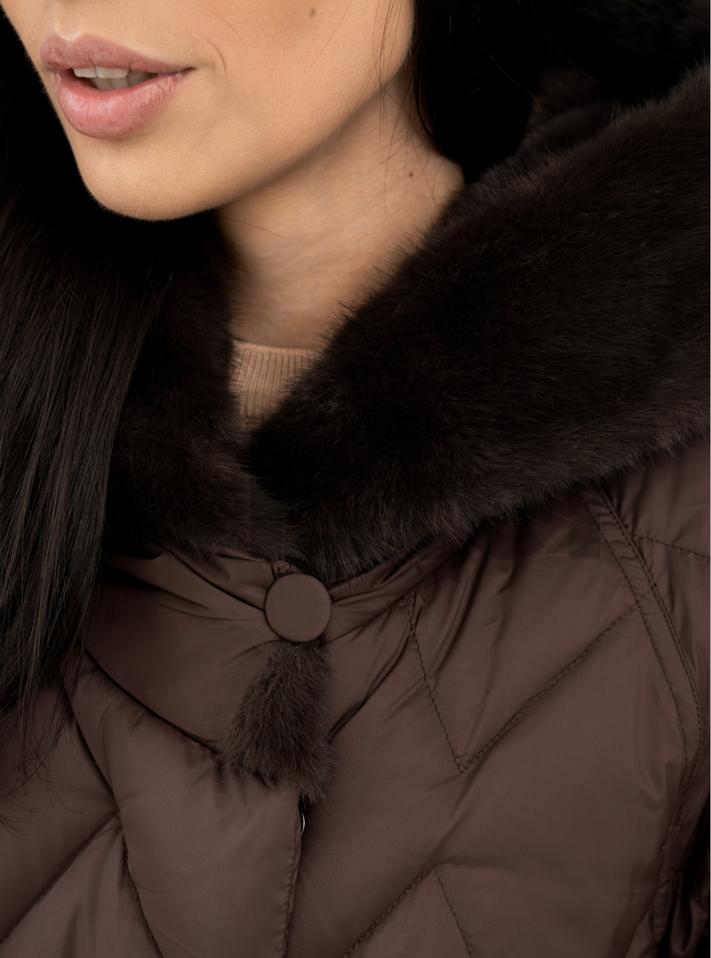 Женский пуховик Batter Flei 25BTF2422 Шоколадный 44 (25BTF2422-07): фото - Alster.ua