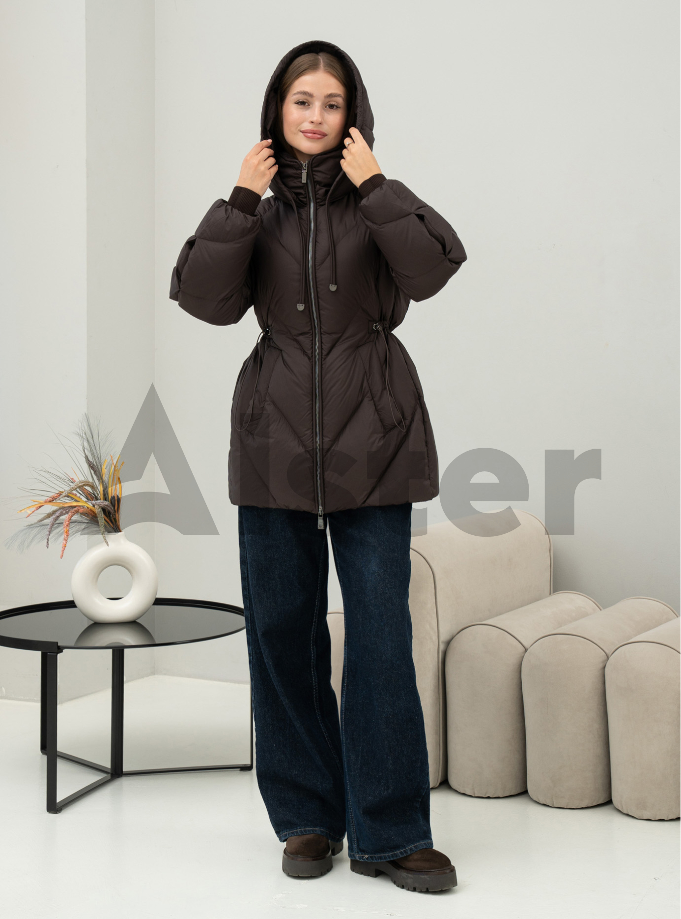 Женский пуховик средней длины Batter Flei 2566 Ежевика 42 (25BTF2566-01): фото - Alster.ua