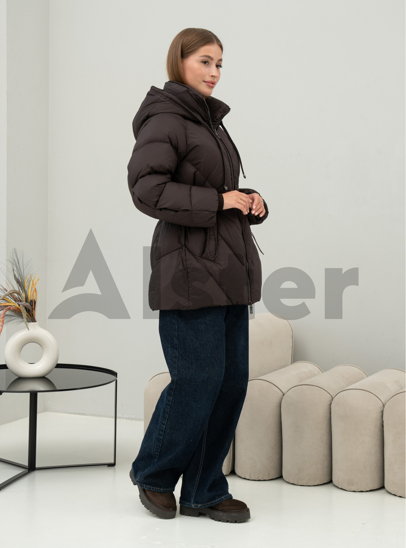 Женский пуховик средней длины Batter Flei 2566 Ежевика 42 (25BTF2566-01): фото - Alster.ua