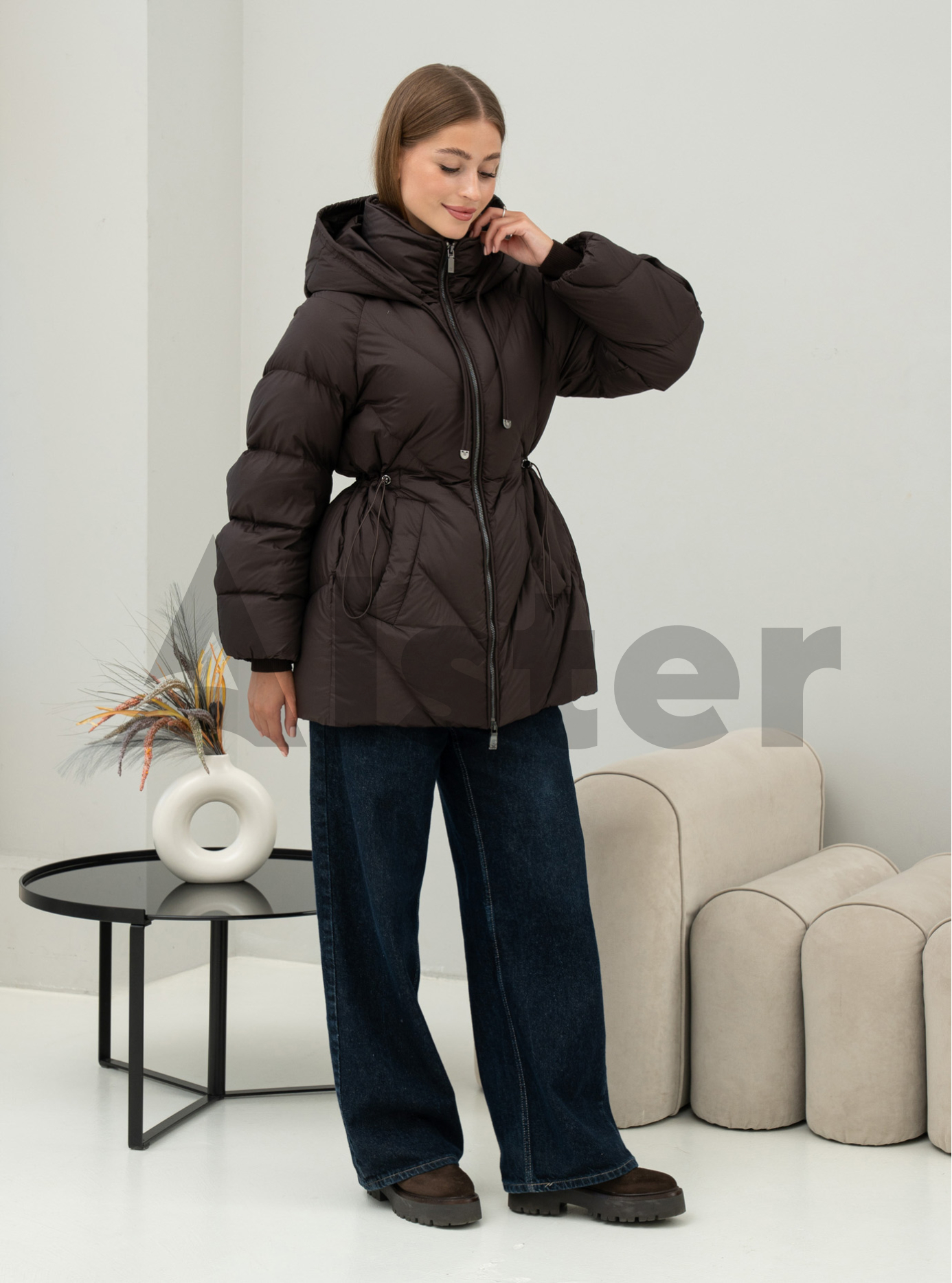 Женский пуховик средней длины Batter Flei 2566 Ежевика 42 (25BTF2566-01): фото - Alster.ua
