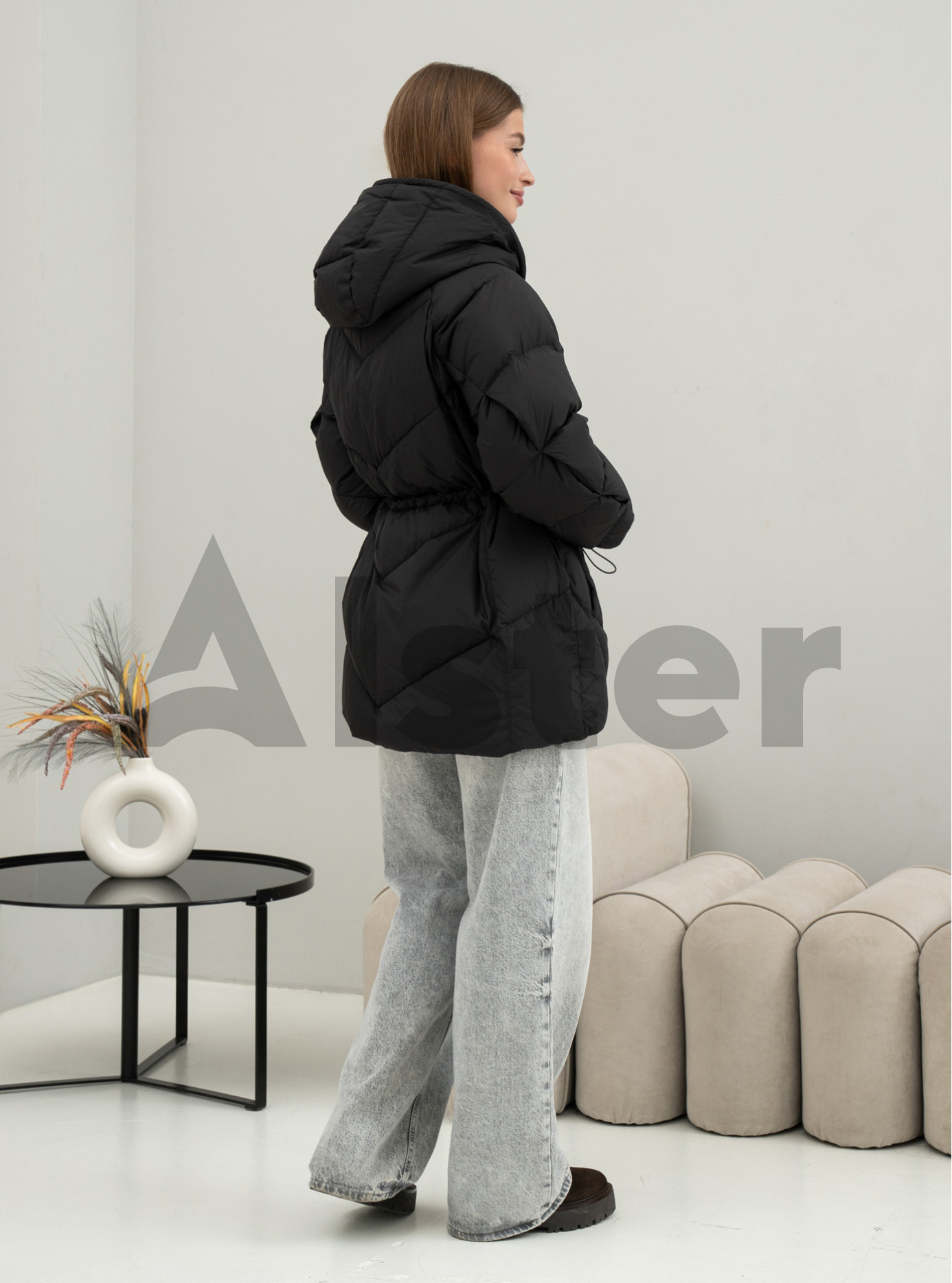 Женский пуховик средней длины Batter Flei 2566 Чёрный 42 (25BTF2566-05): фото - Alster.ua