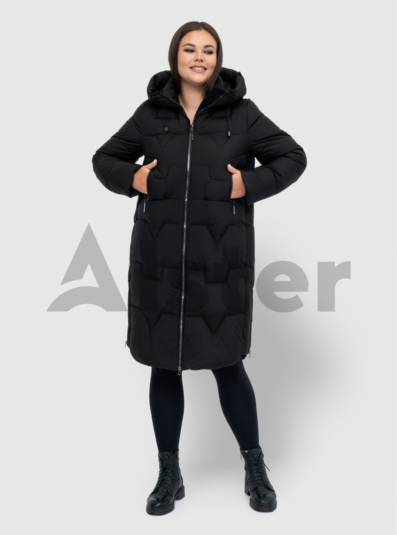 Зимнее пальто Caroles 516 (большие размеры) Чёрный 5XL (CAR516-12): фото - Alster.ua