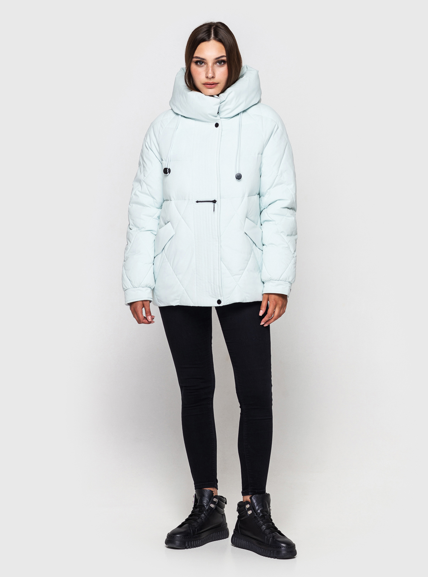 Зимняя короткая куртка Caroles Светло-голубой 3XL (CAR075-04): фото - Alster.ua