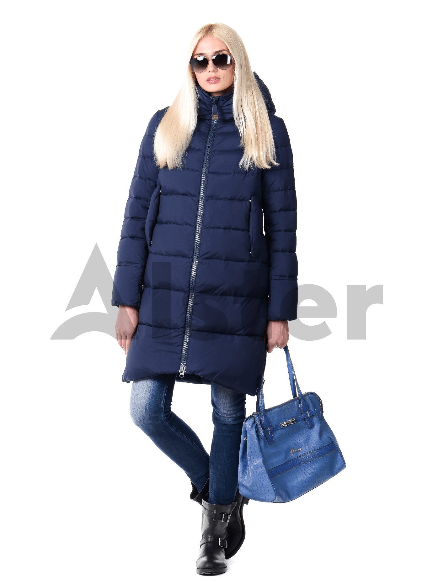 Куртка зимняя женская на молнии Тёмно-синий 2XL (02-CR170362): фото - Alster.ua