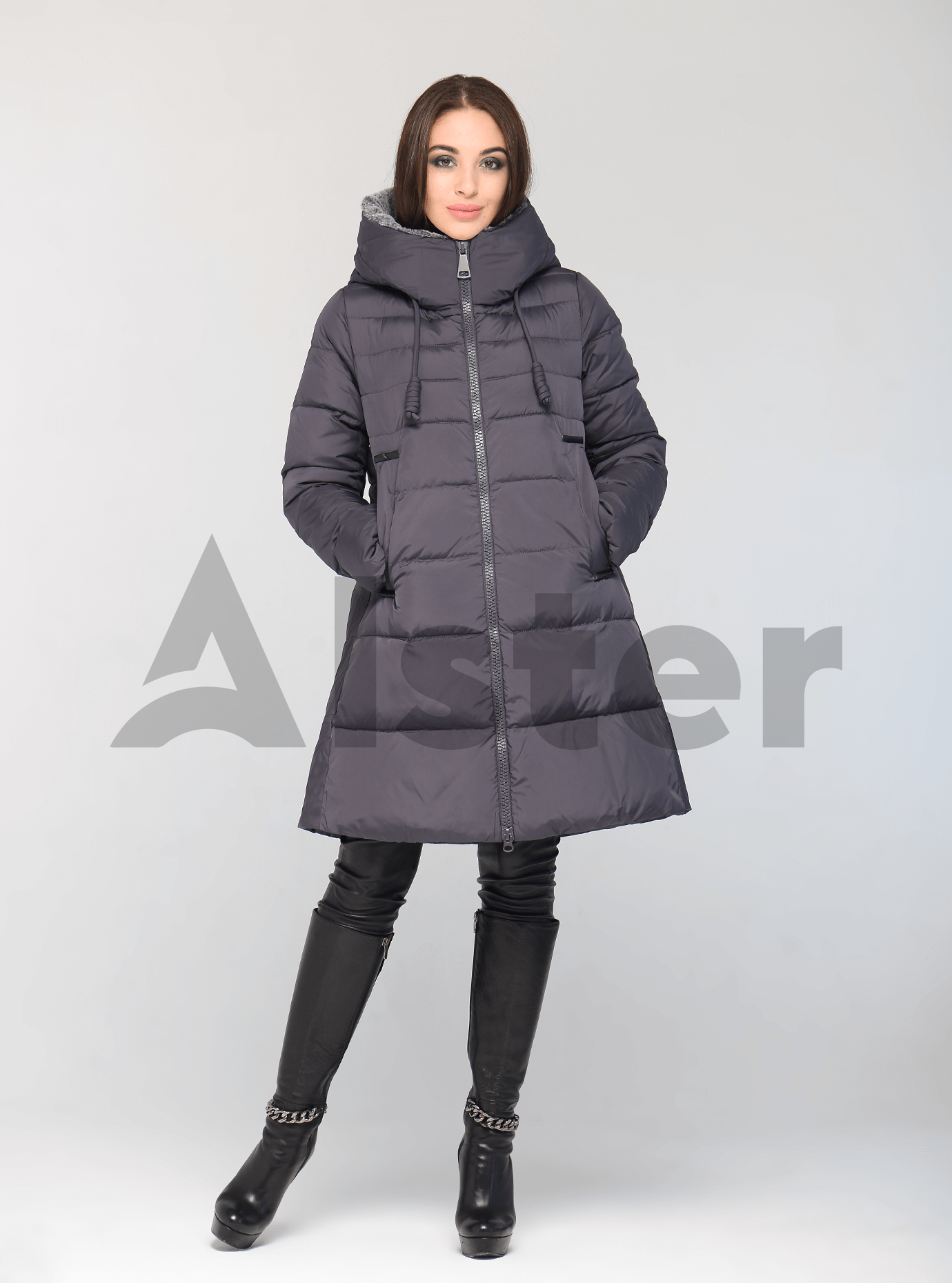 Куртка зимняя женская с мехом Чёрный S (02-CR170243): фото - Alster.ua