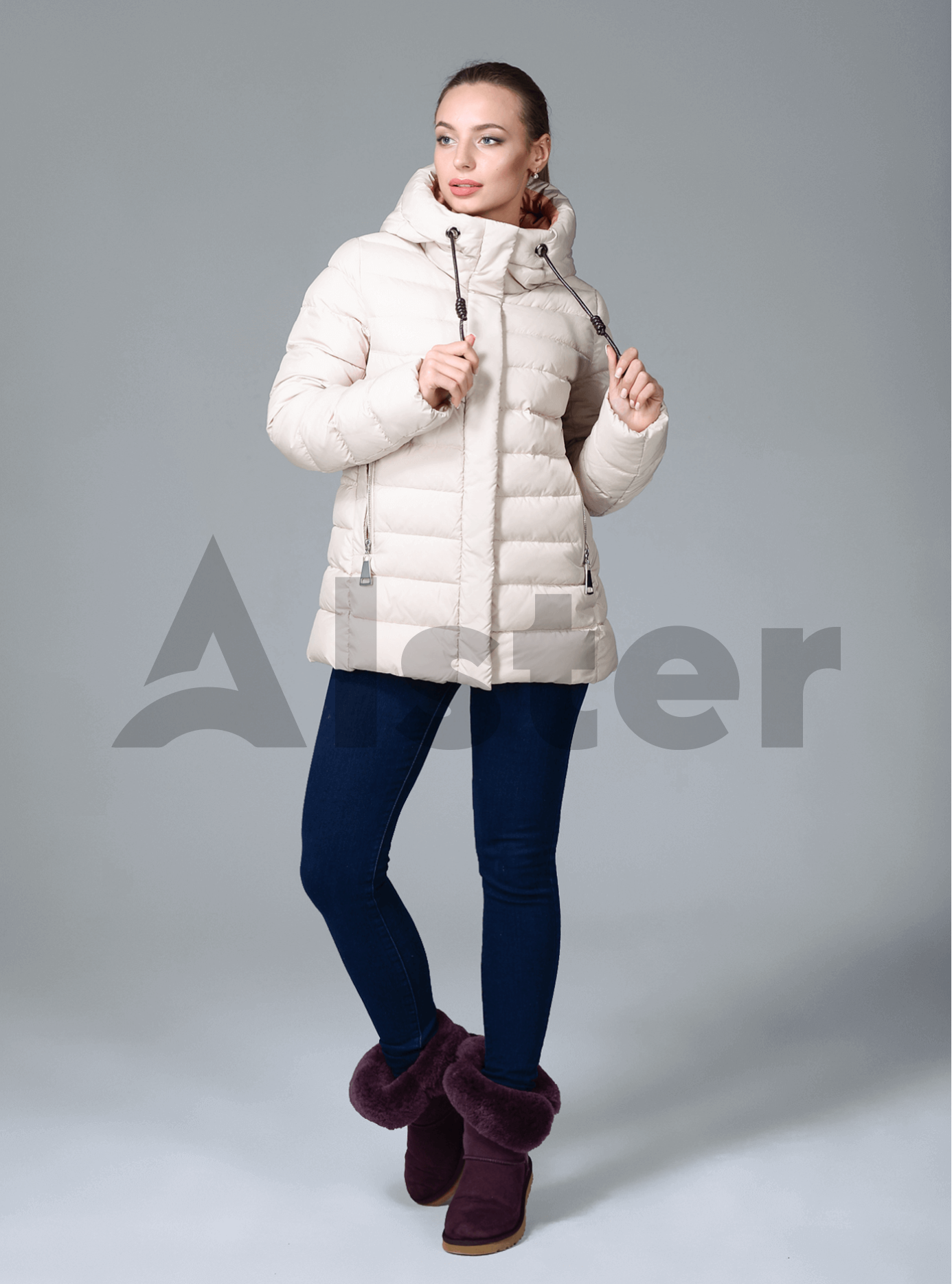 Куртка зимняя женская с капюшоном на шнурках Чёрный S (02-CR170246): фото - Alster.ua