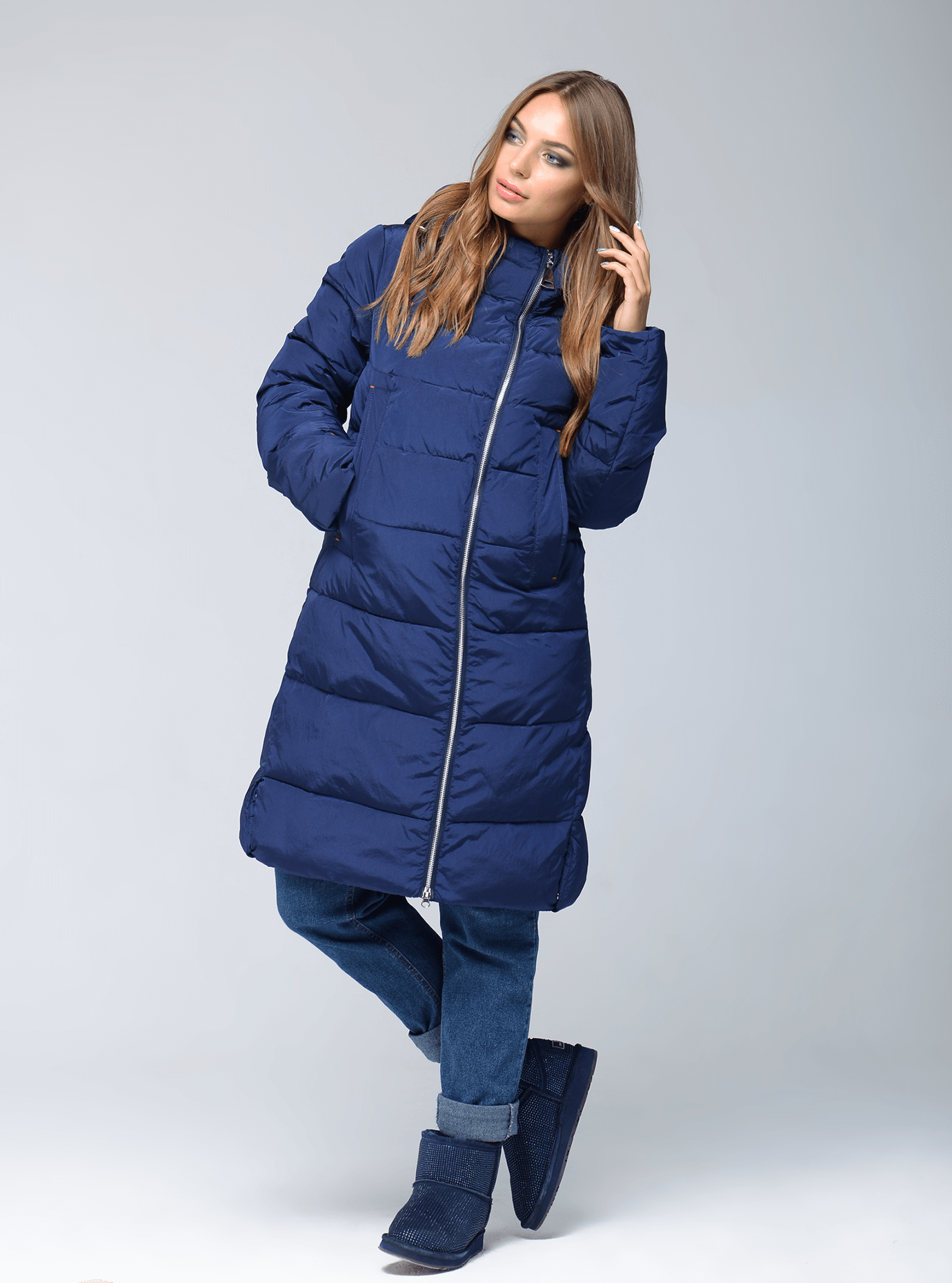 Куртка зимняя женская прямой крой Тёмно-синий 2XL (02-CR170151): фото - Alster.ua