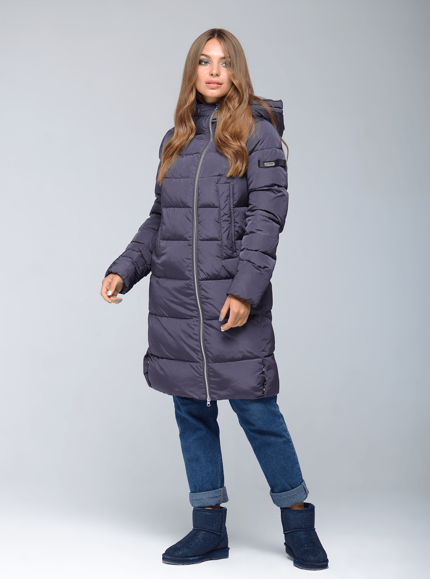 Куртка зимняя женская прямой крой Графитовый 2XL (02-CR170146): фото - Alster.ua