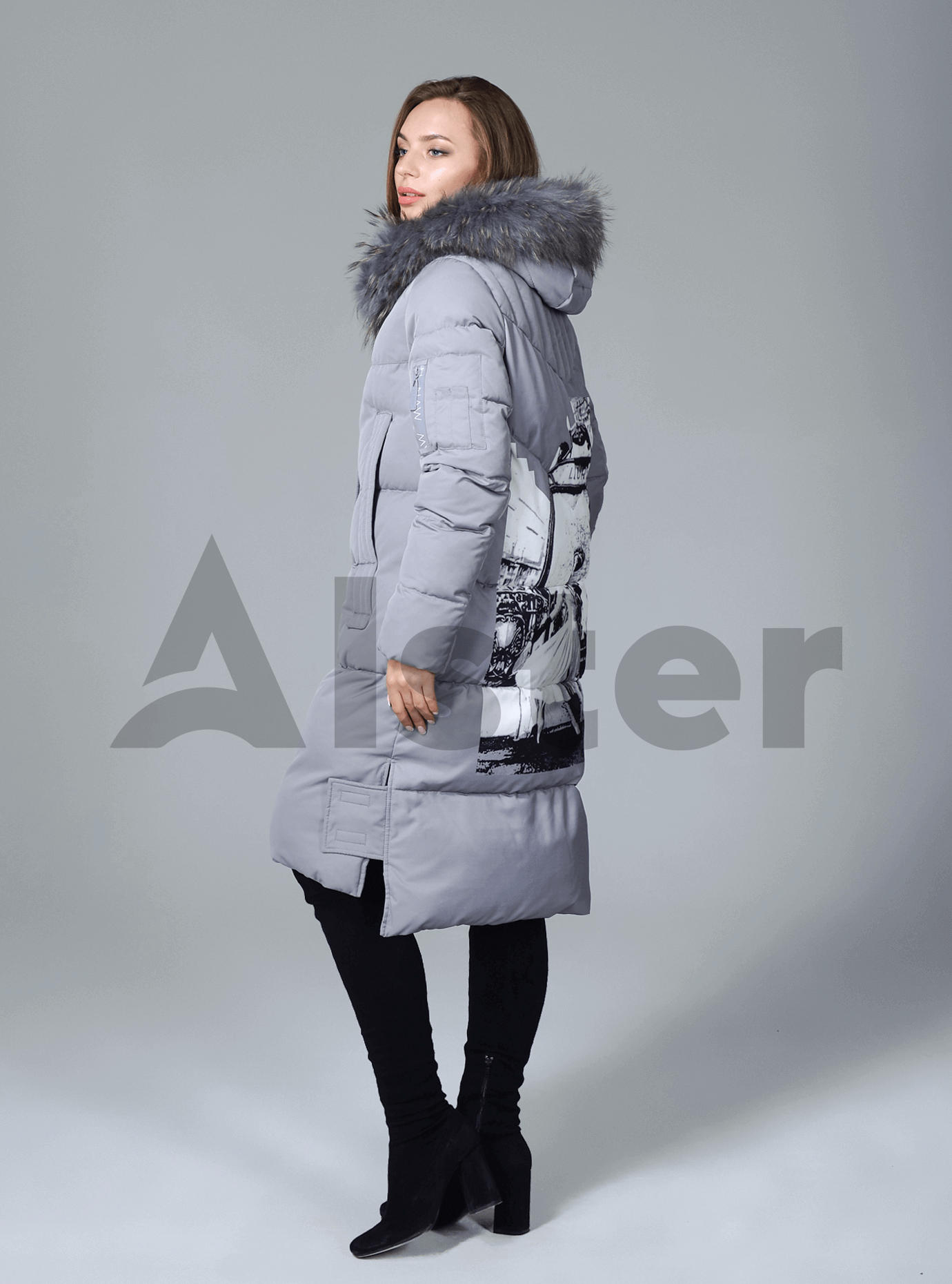 Куртка зимняя женская длинная Серый 2XL (02-CR170197): фото - Alster.ua