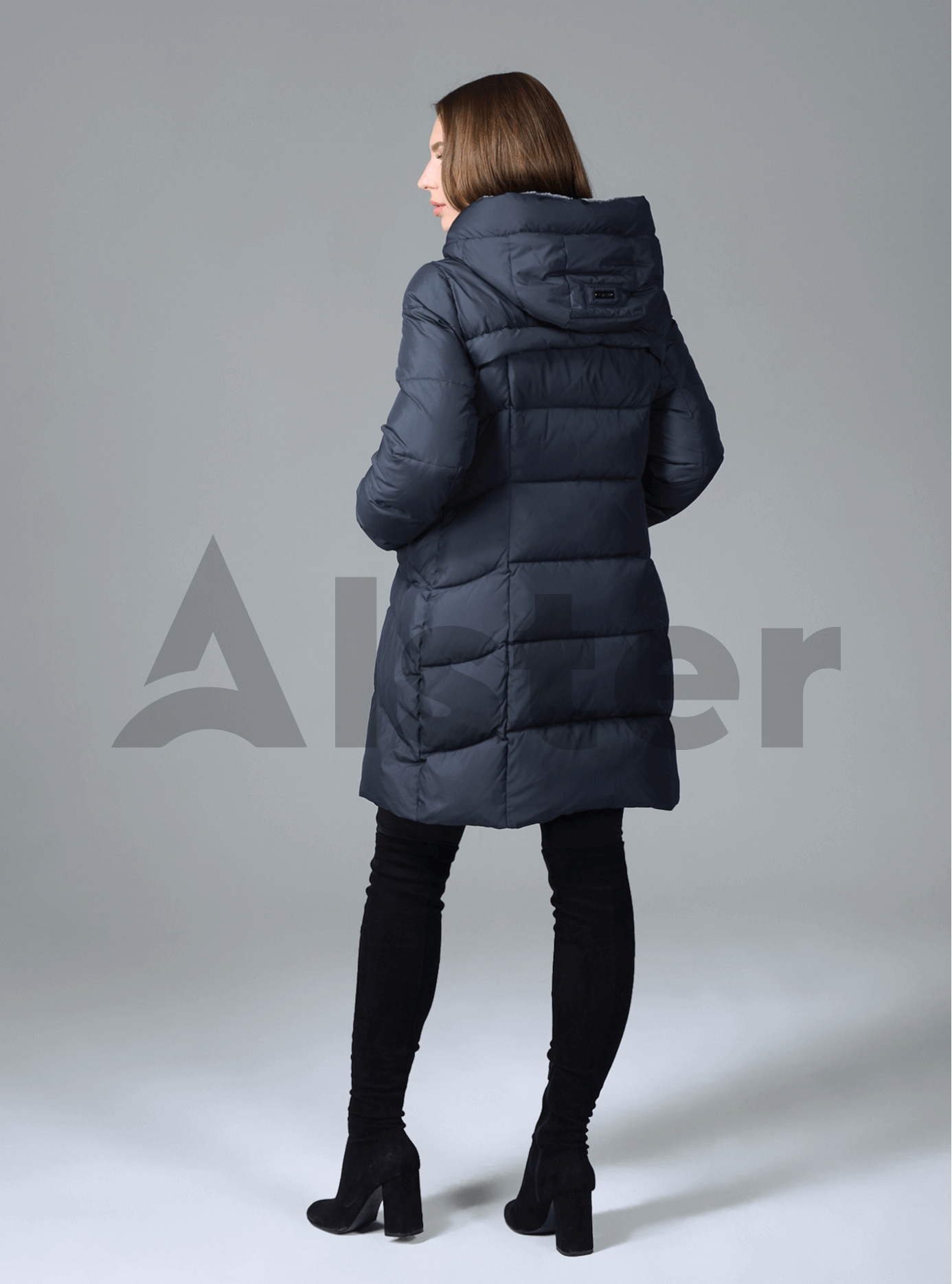 Куртка зимняя женская с мехом Графитовый XL (02-CR170216): фото - Alster.ua