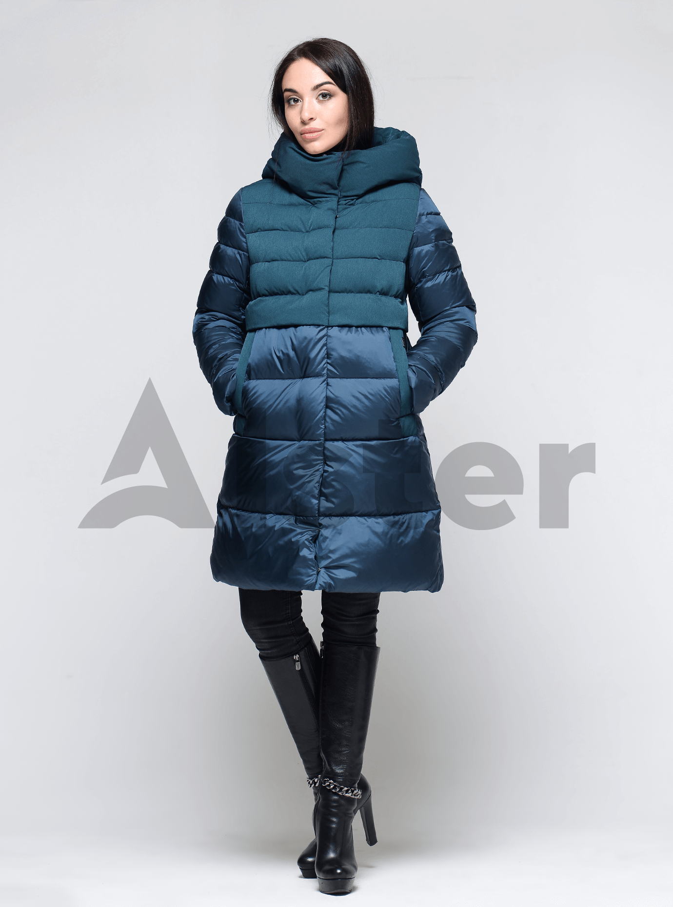 Пуховик женский с капюшоном Изумруд 2XL (02-4717): фото - Alster.ua
