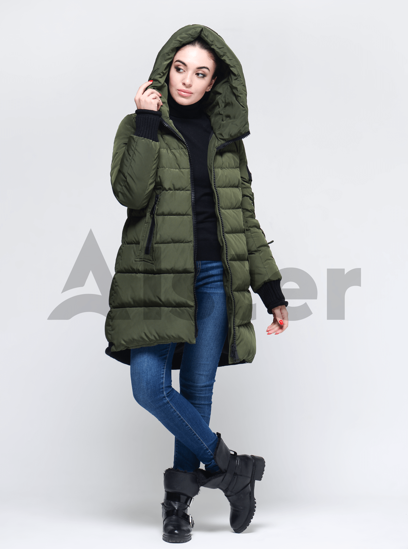 Женская зимняя куртка Хаки XL (02-190241): фото - Alster.ua